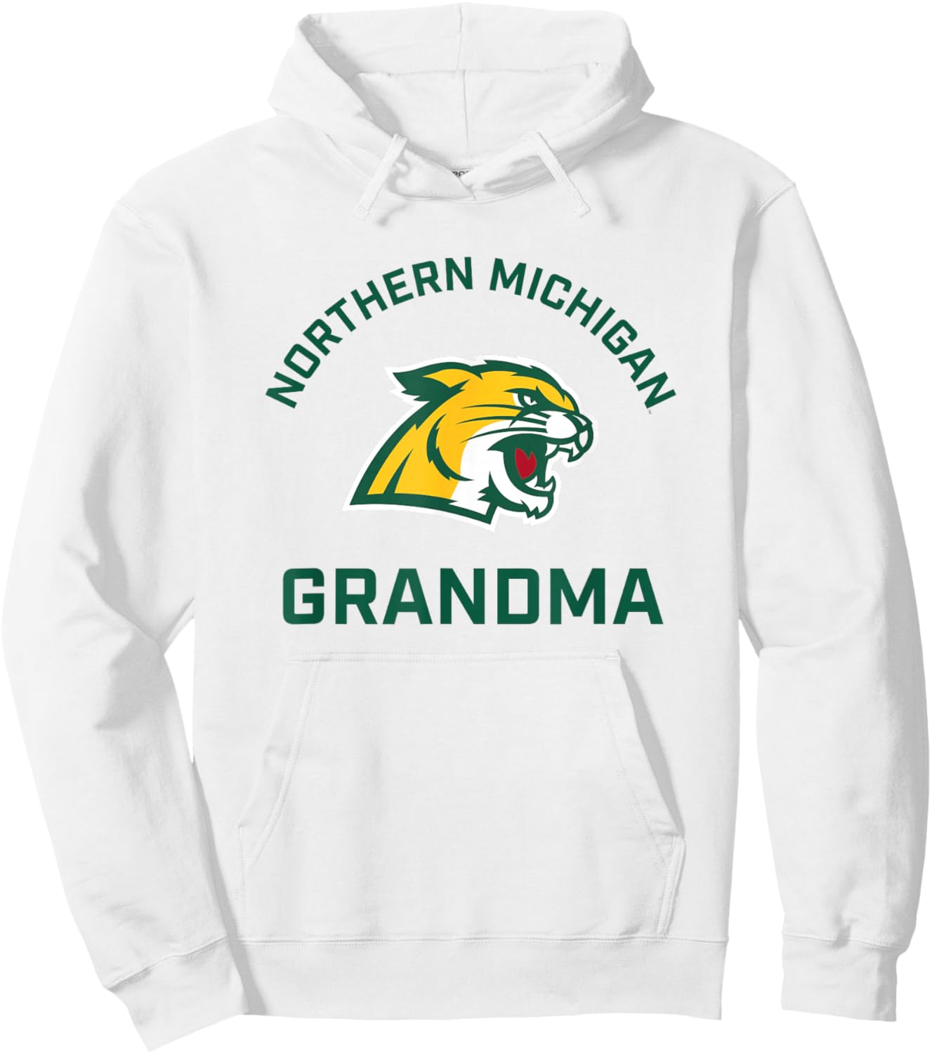 Northern Michigan University NMU Wildcats Arched Grandma Hoodie - Hoodie | White