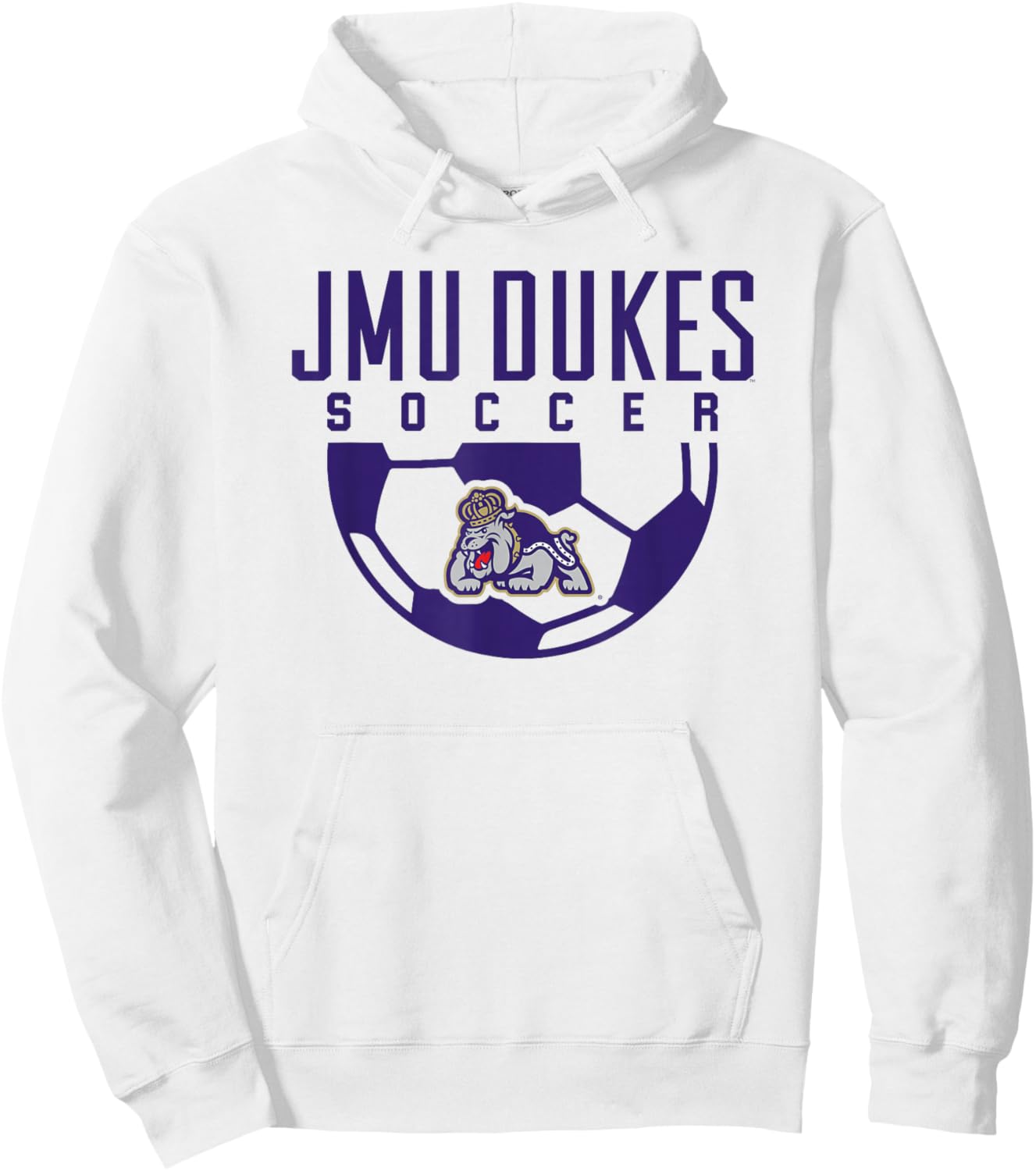 James Madison University JMU Dukes Soccer Arch Hoodie - Hoodie | White