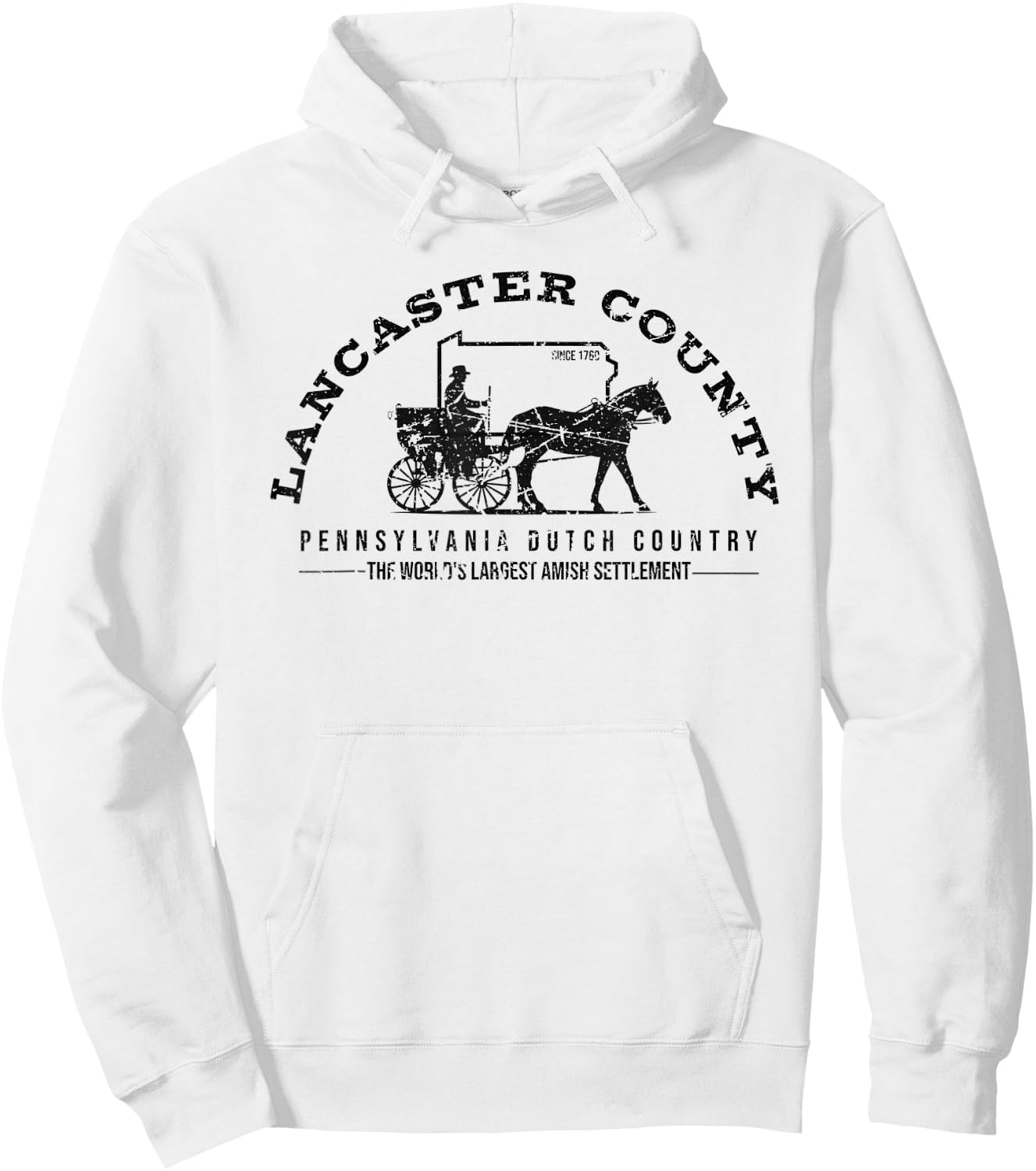Honor the Amish & Apparel -Amish Themed Retro Vintage Grey - Small Hoodie - Hoodie | White