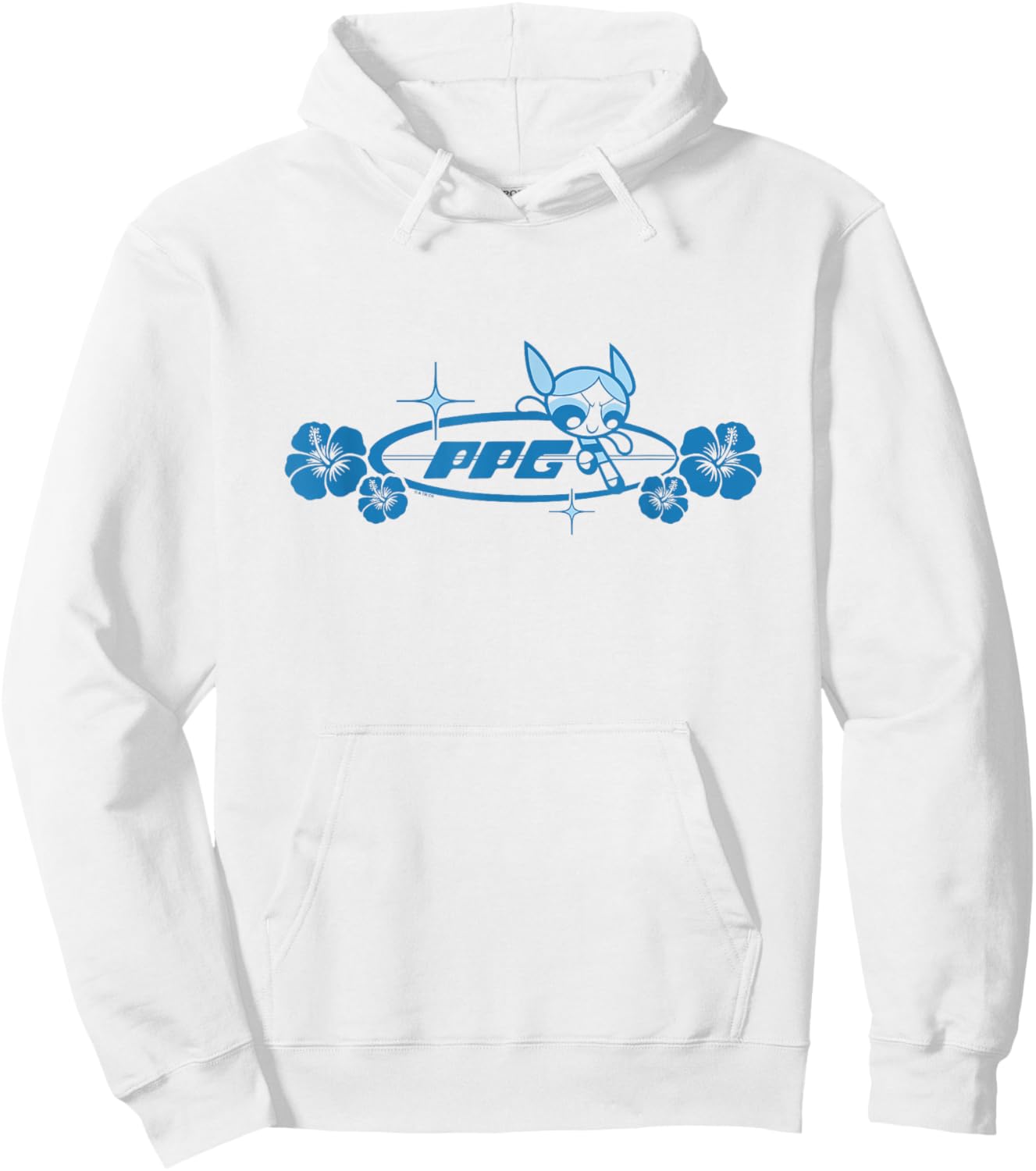 The Powerpuff Girls PPG Bubbles Retro Surf Logo Hoodie - Hoodie | White