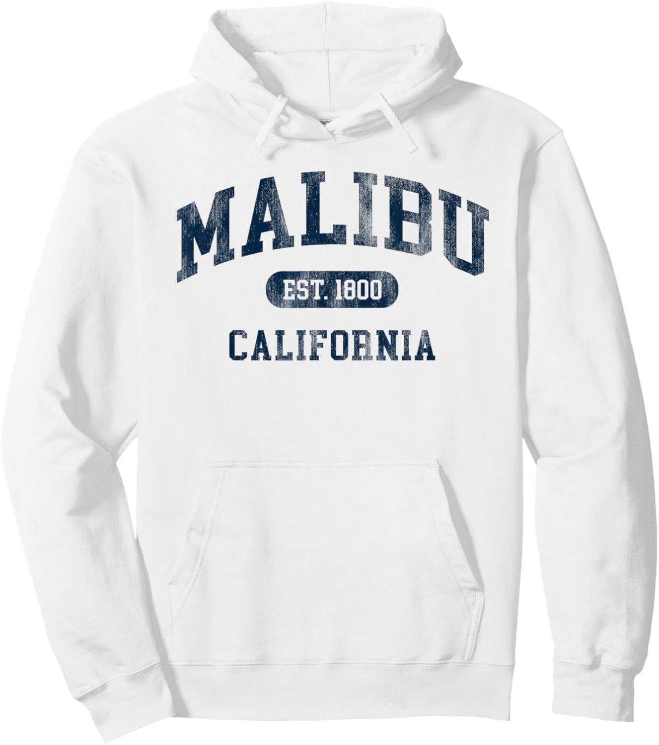 Malibu California Retro Preppy Throwback Souvenir Hoodie - Hoodie | White