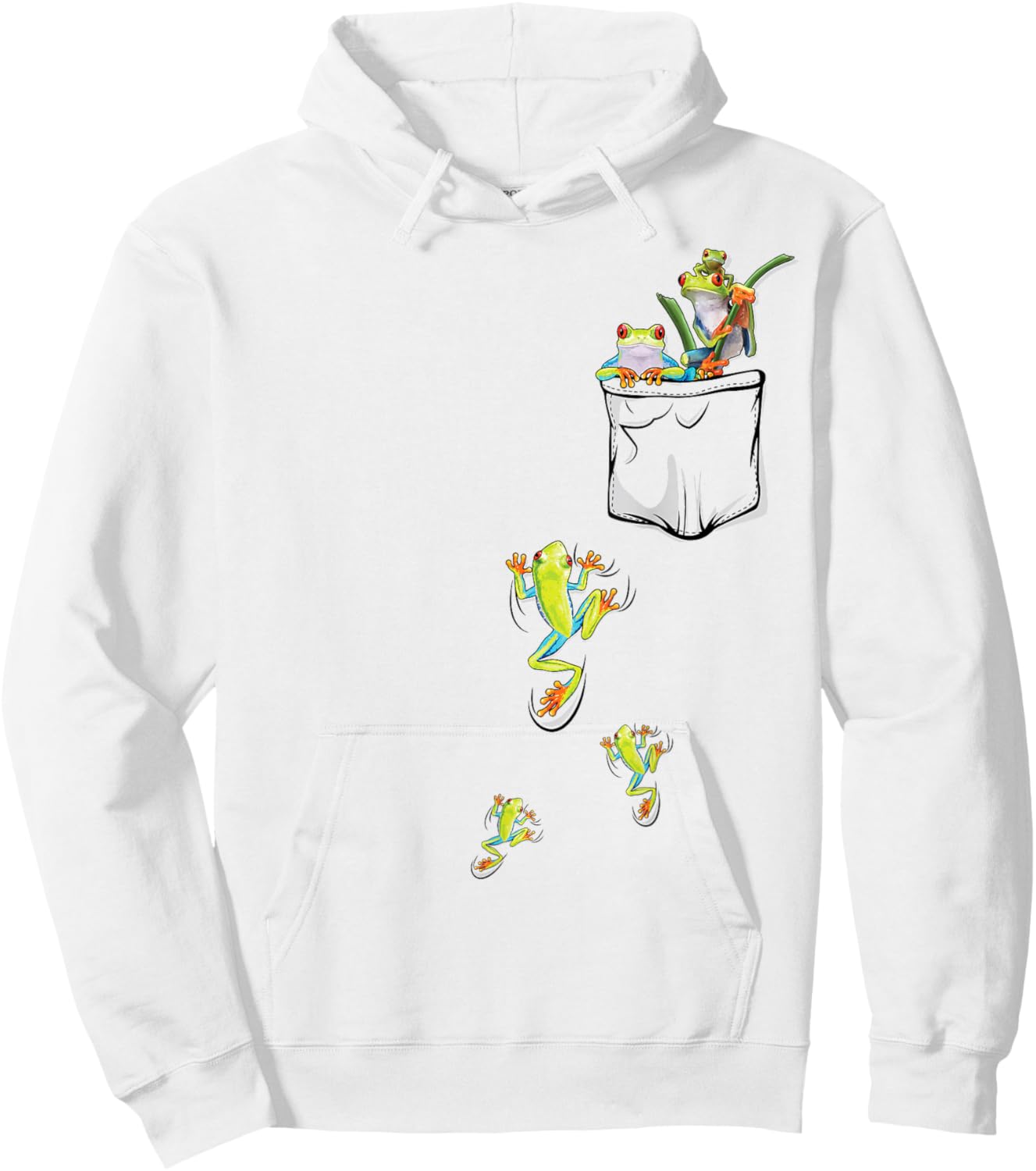 Frog Lover | Cute Frog Pocket for Kids Frog Hoodie - Hoodie | White
