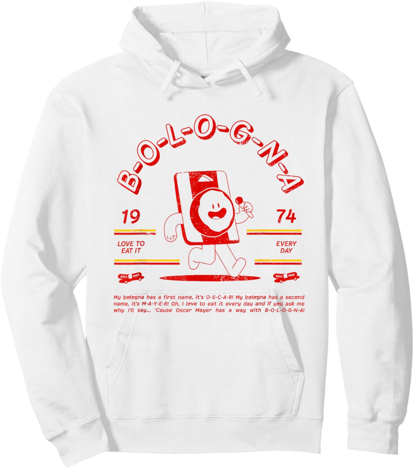 Oscar Mayer Singing Bologna Vintage Hoodie - Hoodie | White