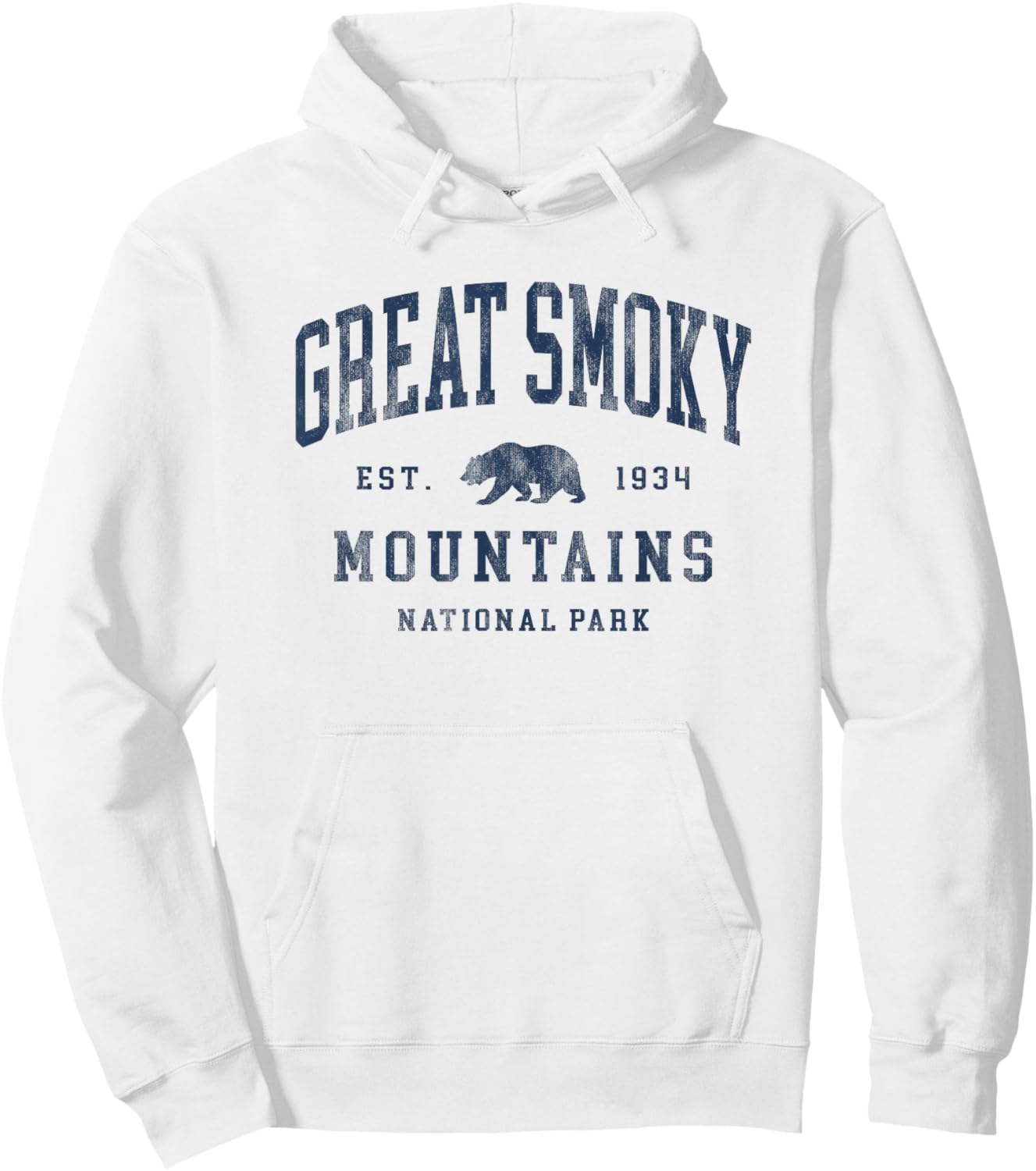 Retro Great Smoky Mountains National Park Hiking Hoodie - Hoodie | White