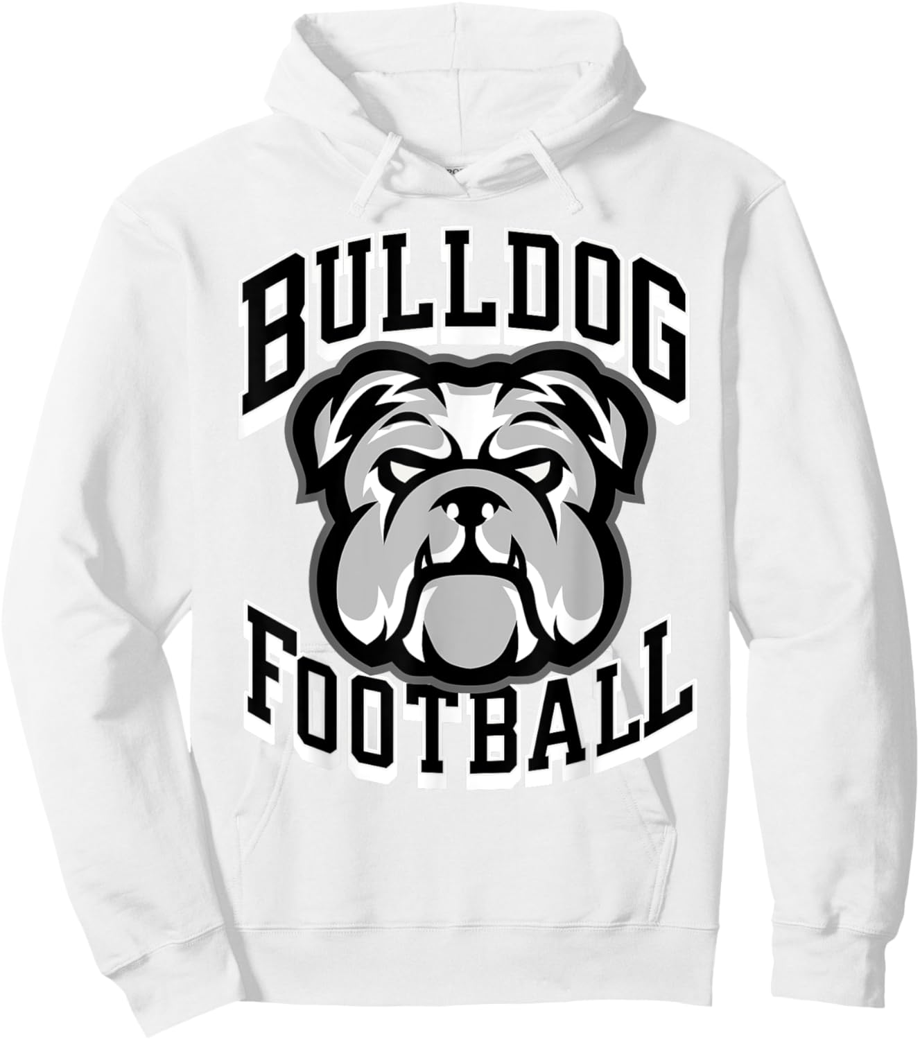 Bulldogs Football Game Day Print Mom Dad Black Hoodie - Hoodie | White