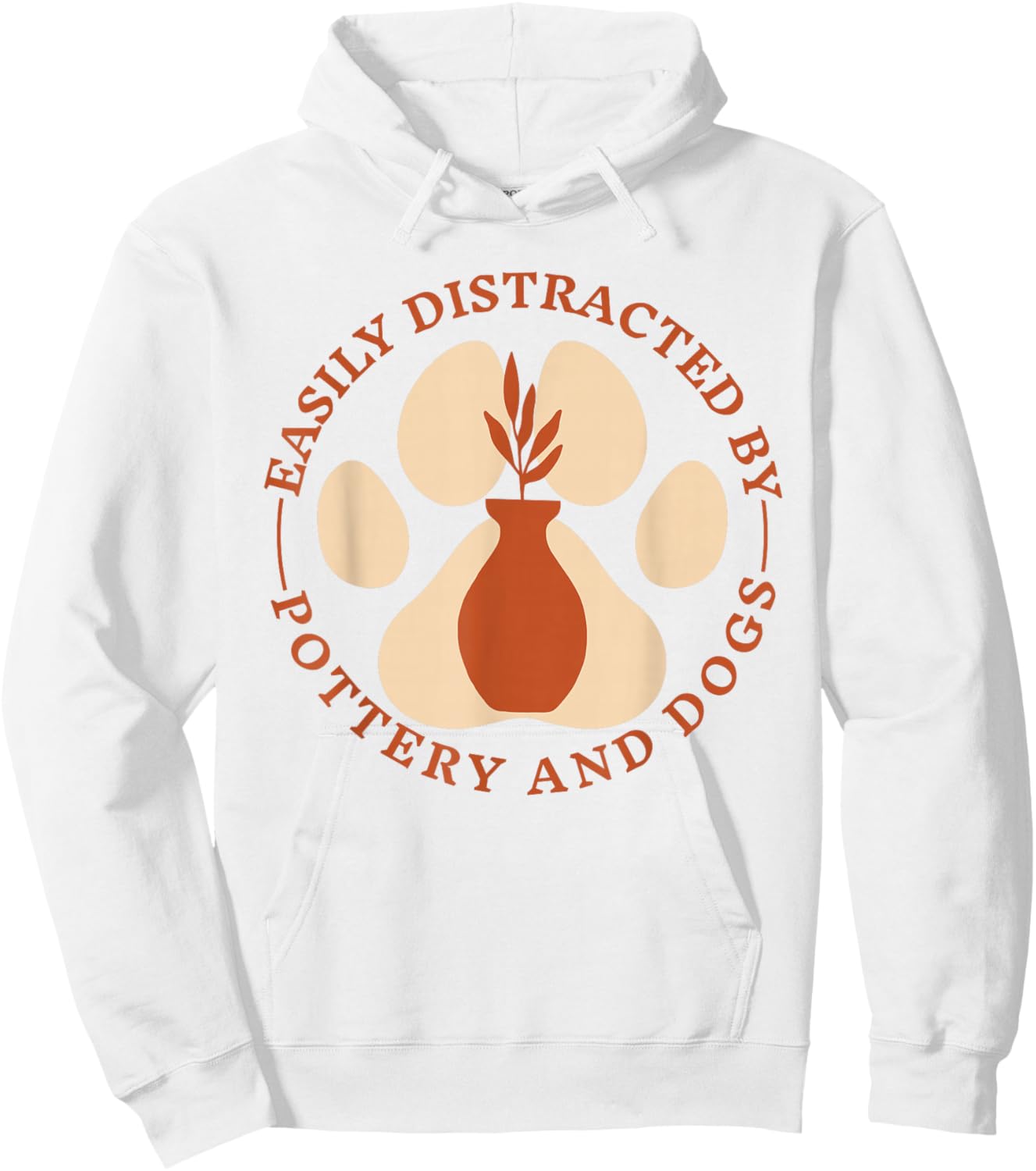 Easily Distracted by Pottery and Dog, Pottery Maker Doglover Hoodie - Hoodie | White