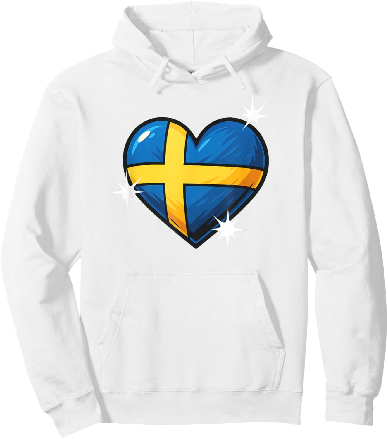 Schwedische Flagge Herz Damen Herren Kinder Gelb & Blau Schweden Hoodie - Hoodie | White