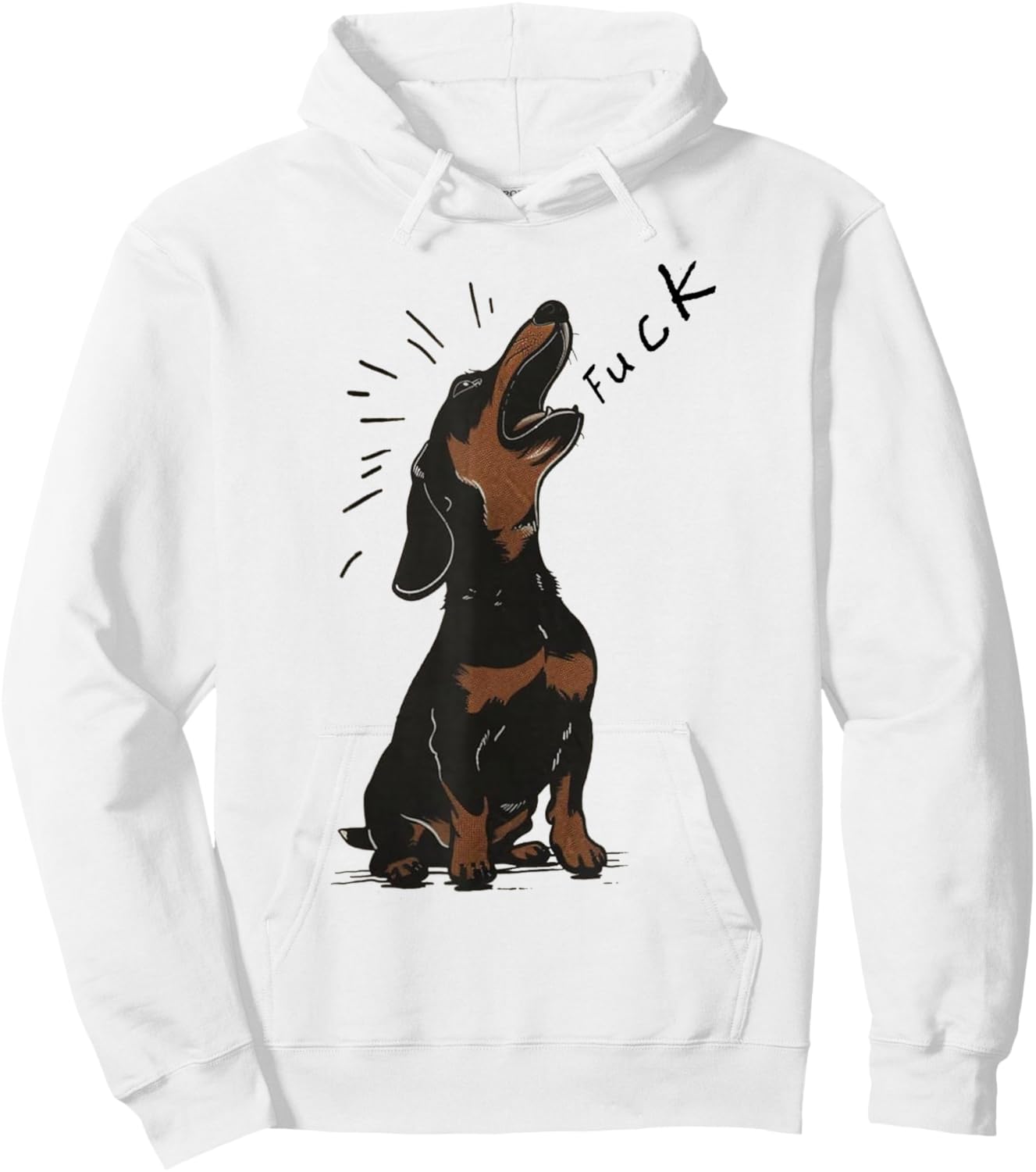 Angry - Dachshund Dog Fuck Howling Yelling Art Hoodie - Hoodie | White