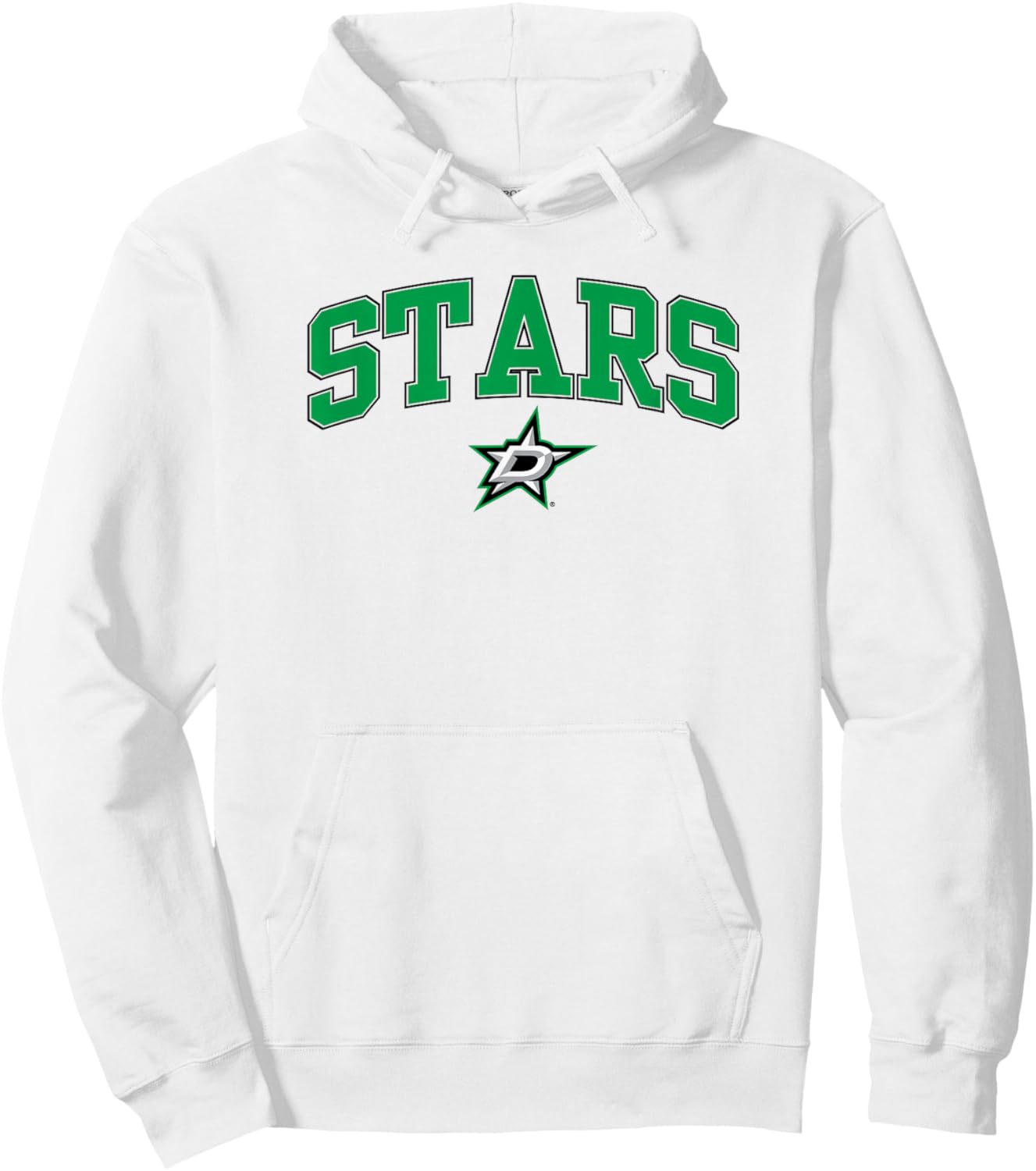 Dallas Stars Arch Over Gray Officially Licensed Hoodie - Hoodie | White