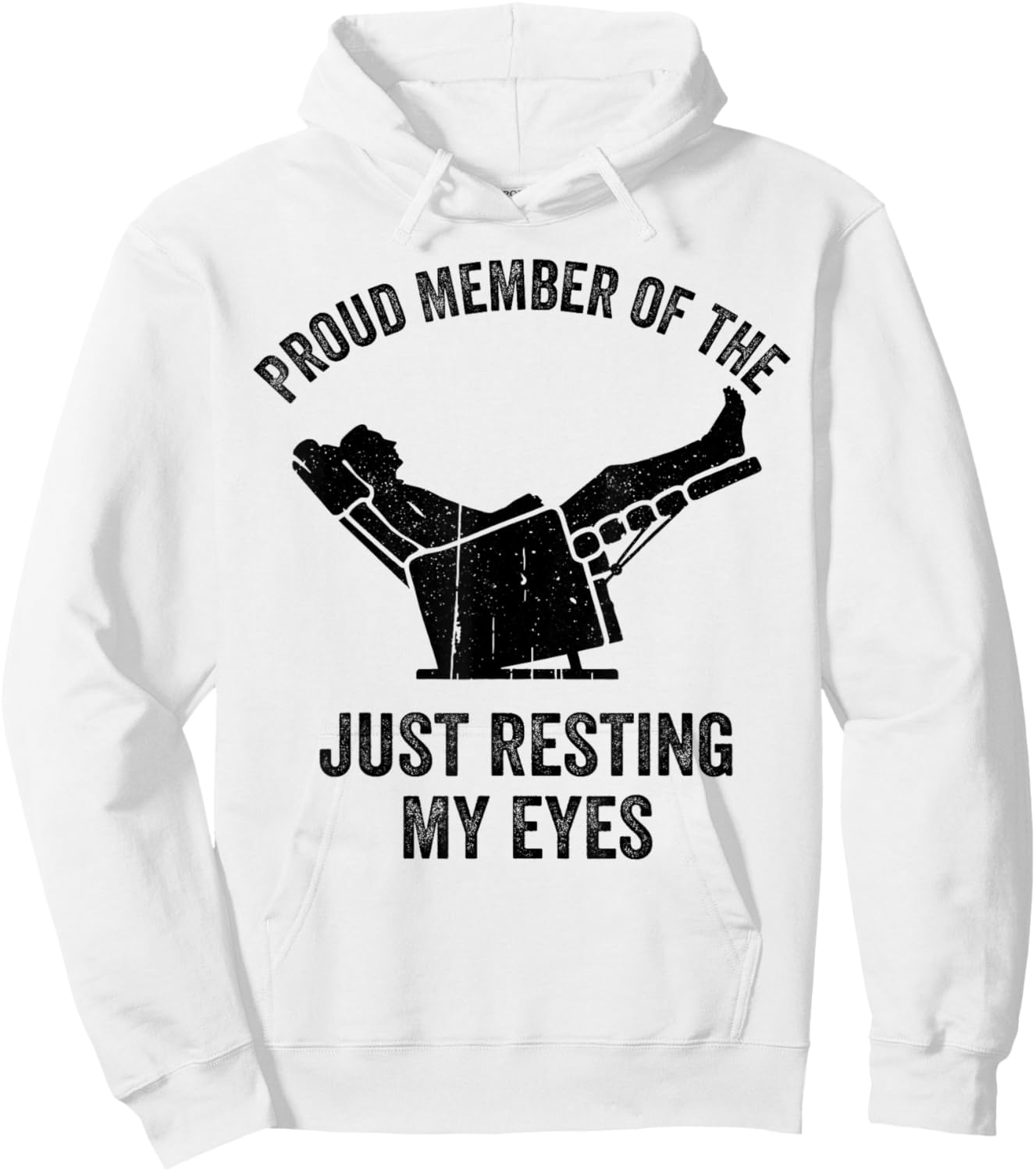 Proud Member of Just Resting My Eyes Father's Day Dad Joke Hoodie - Hoodie | White
