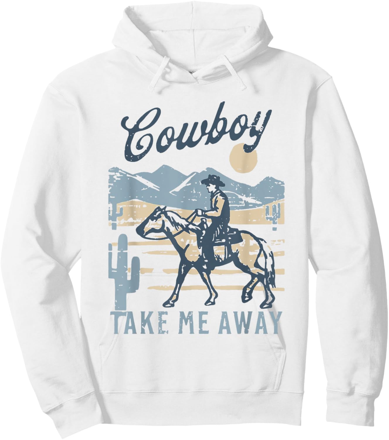 Vintage Western Life Rodeo Country Cowboy Take Me Away Hoodie - Hoodie | White