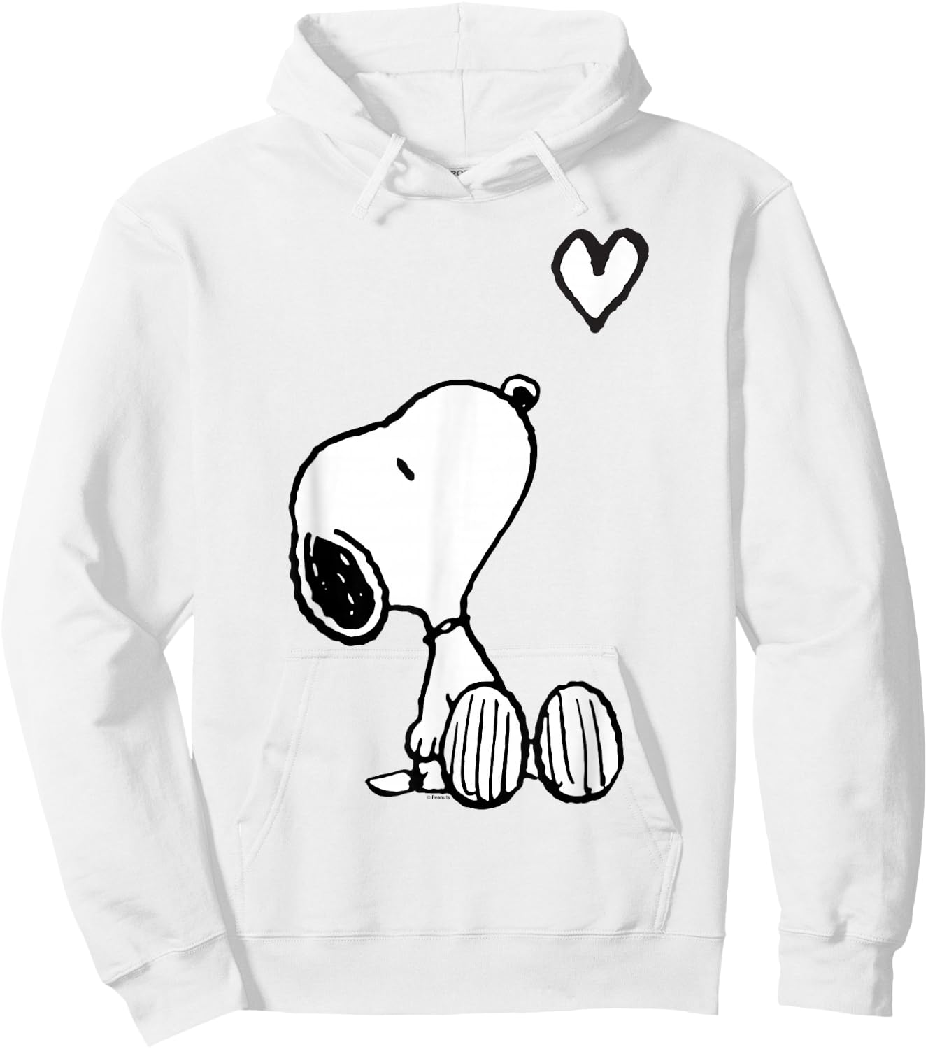 Peanuts Valentine Snoopy Sitting Heart Hoodie - Hoodie | White