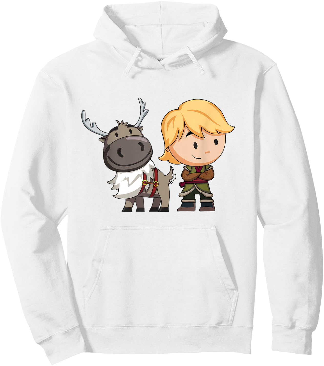 Disney Frozen 2 Sven and Kristoff Chibi Art Hoodie - Hoodie | White