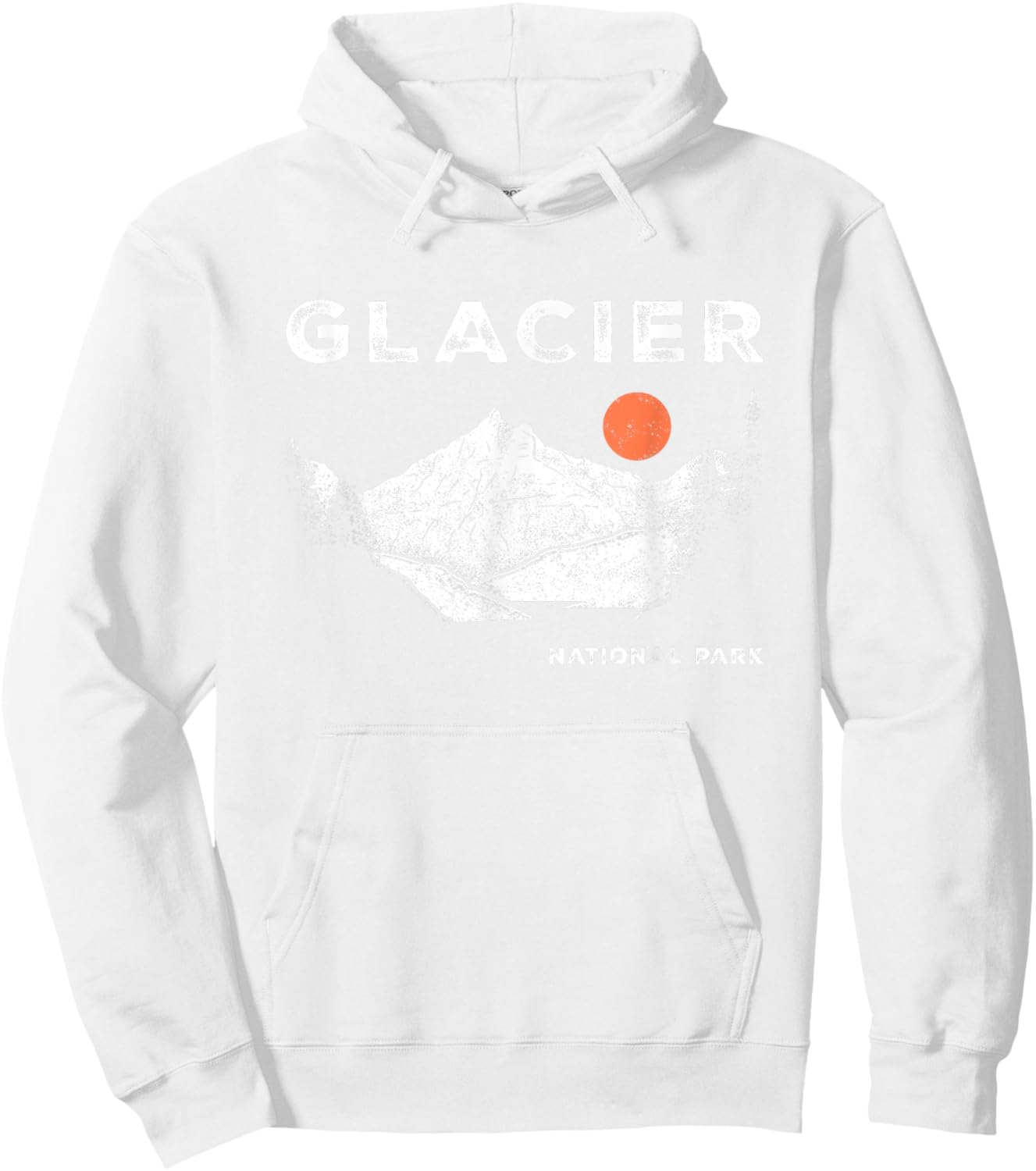 Retro Glacier National Park Montana Vintage Hoodie - Hoodie | White