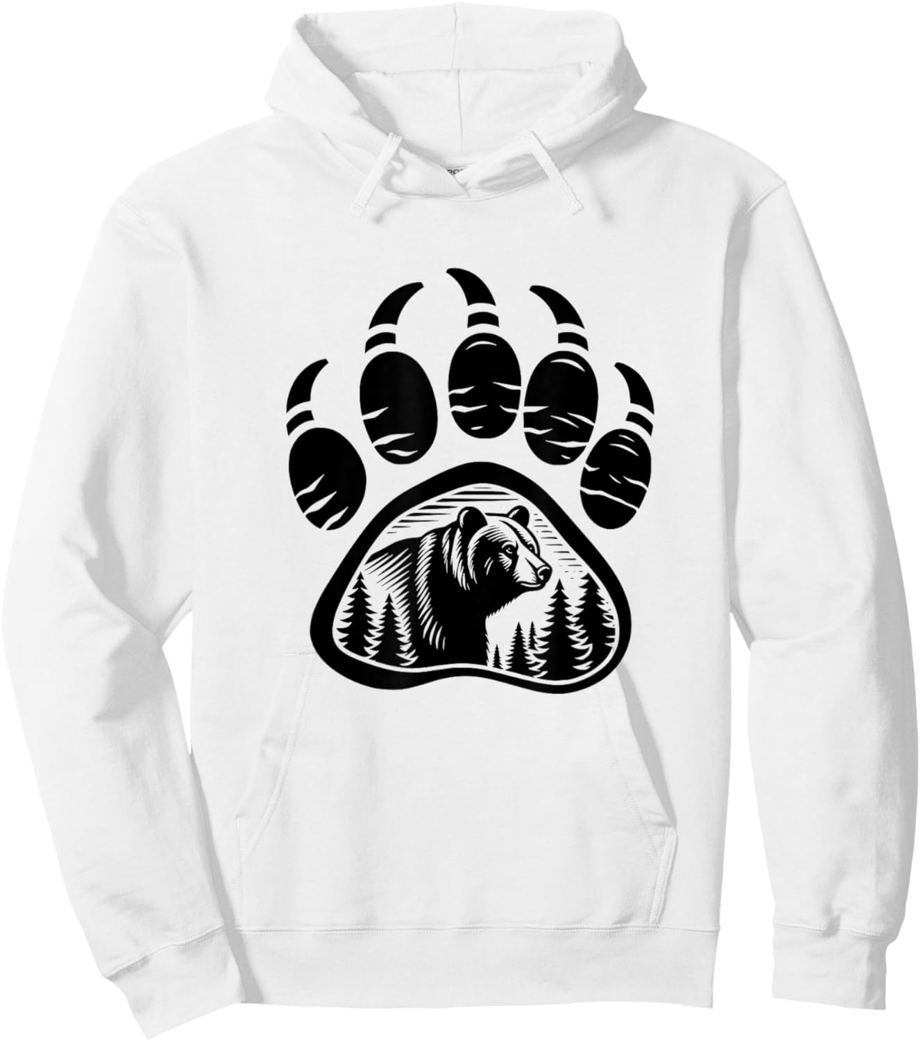 Grizzly Bear Paw Graphic Design Hoodie - Hoodie | White