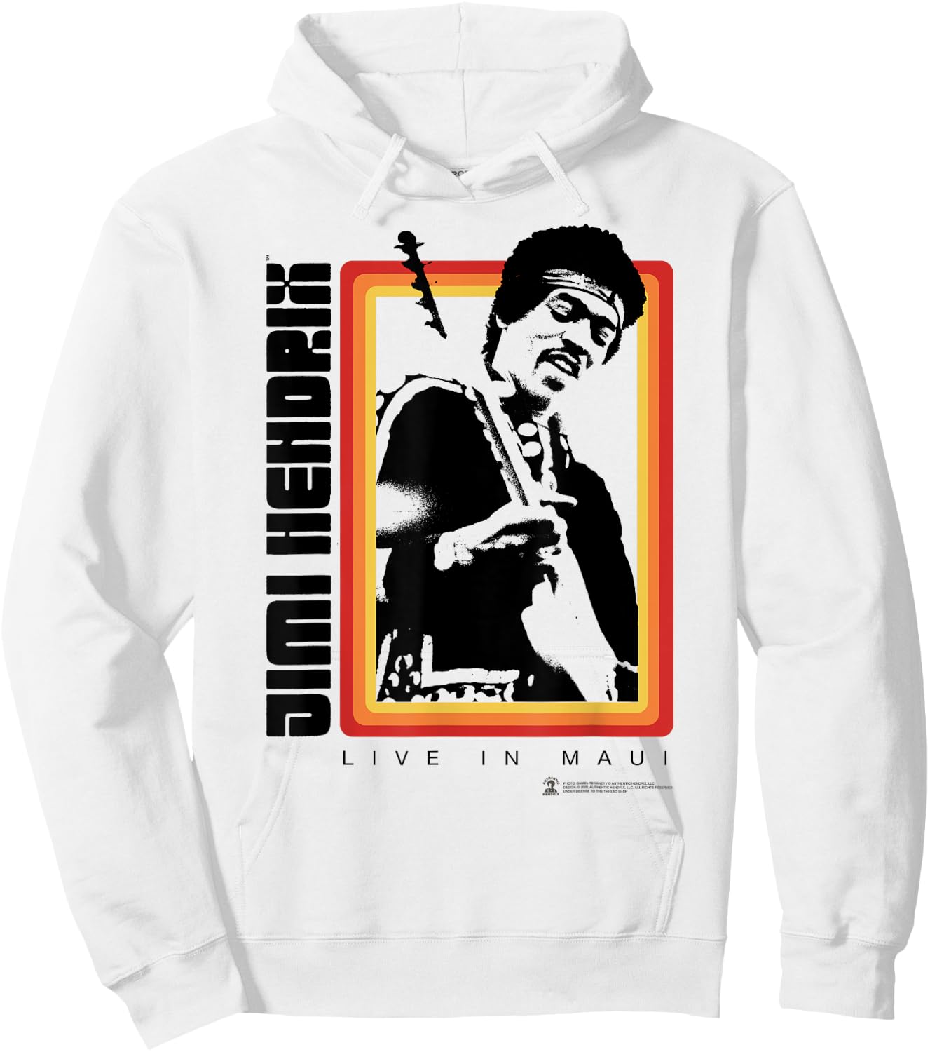 Jimi Hendrix Official Live in Maui Photo Hoodie - Hoodie | White