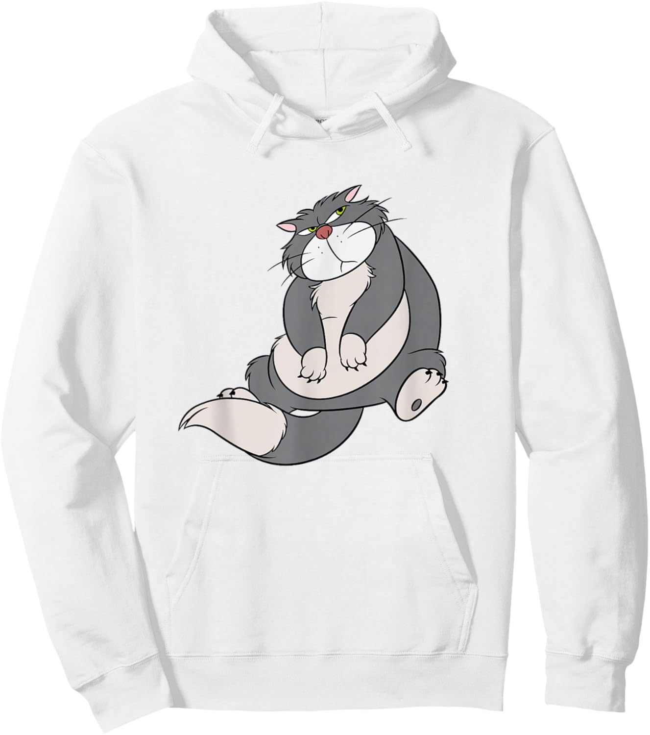 Disney Villains Annoyed Cute Lucifer Big Chest Portrait Hoodie - Hoodie | White