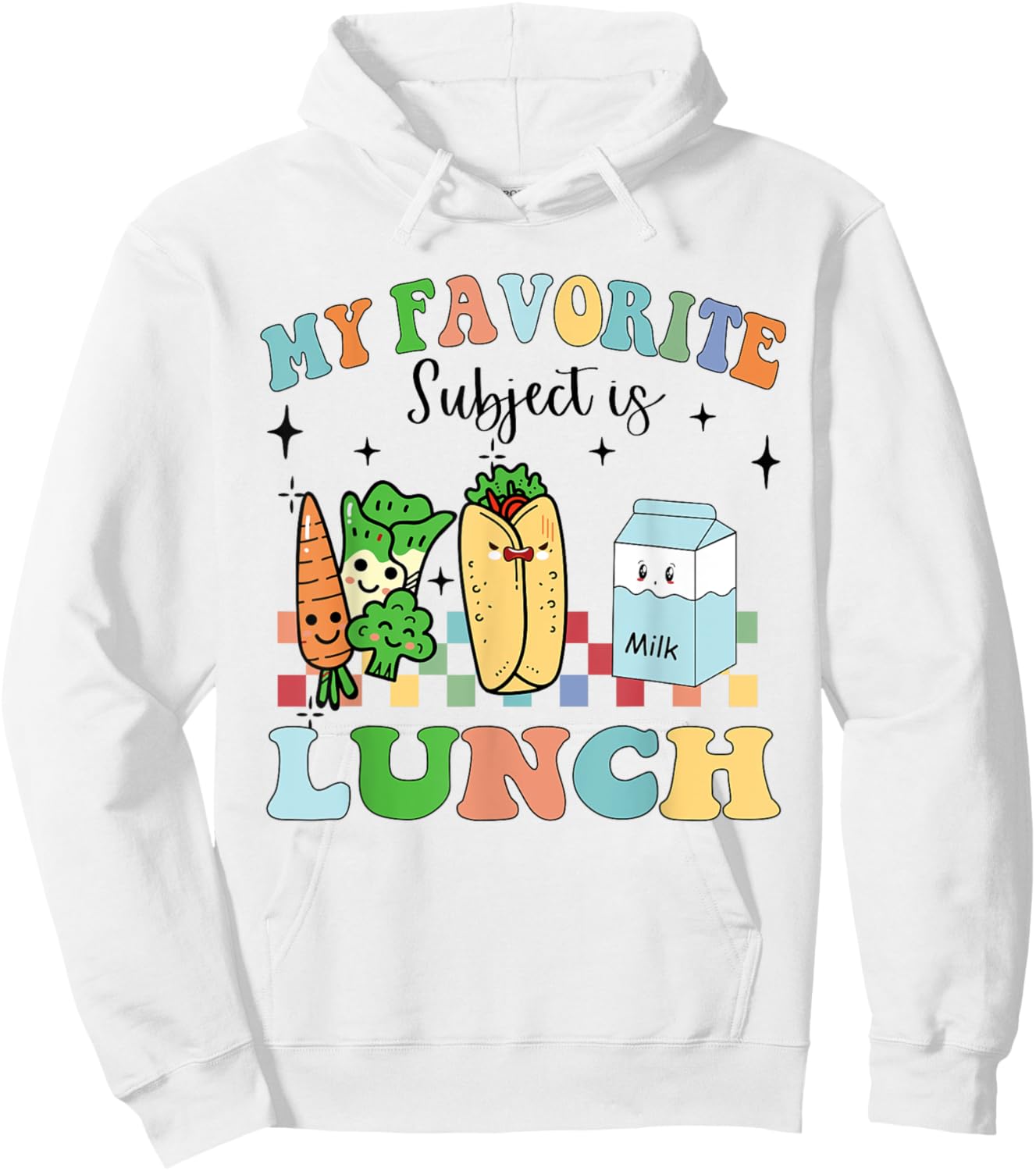 My Favorite Subject Is Lunch Funny Lunch Lady Women Men Hoodie - Hoodie | White