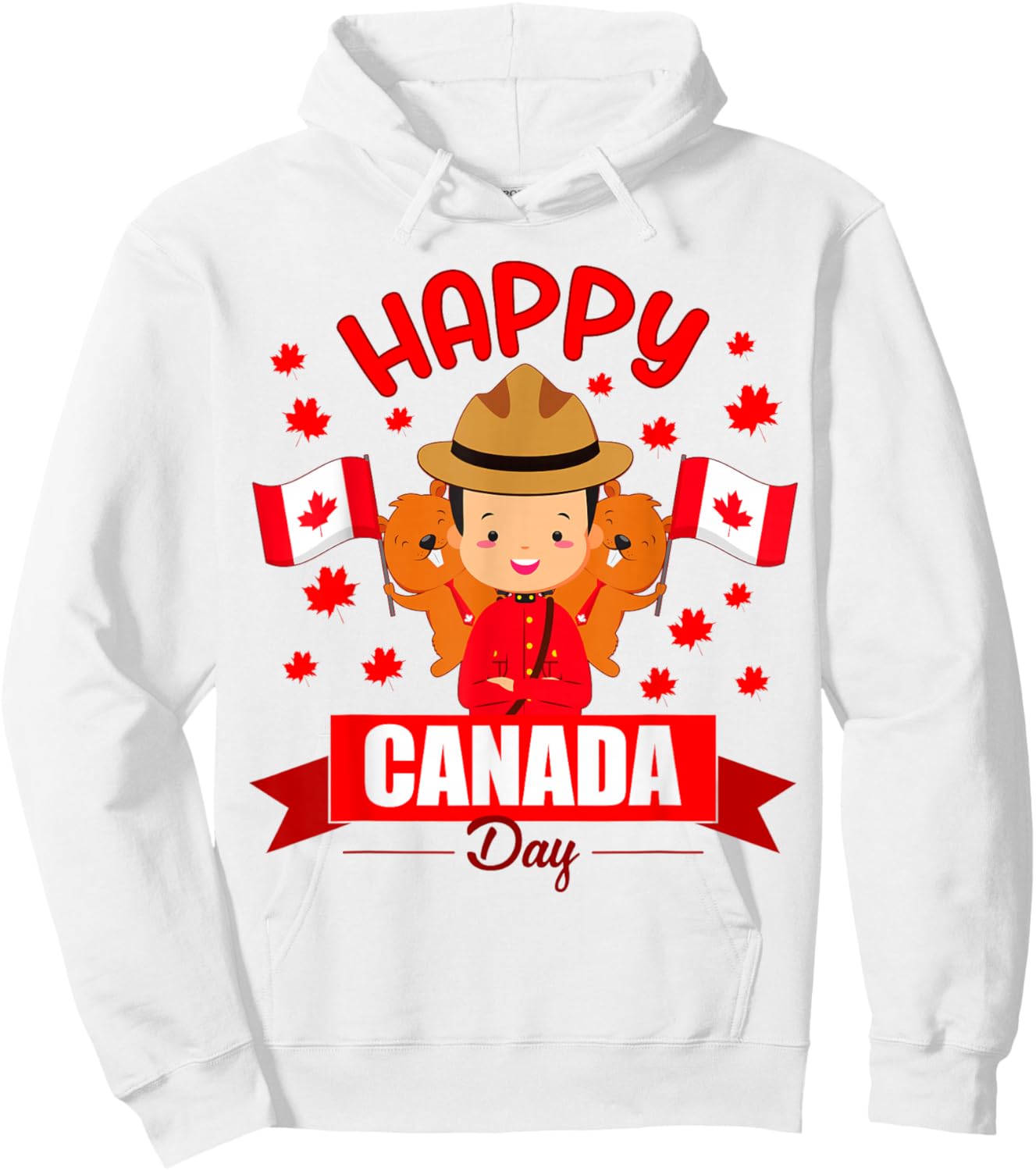 Happy Canada day Flag boys girls kids Toddler Canadian Pride Hoodie - Hoodie | White