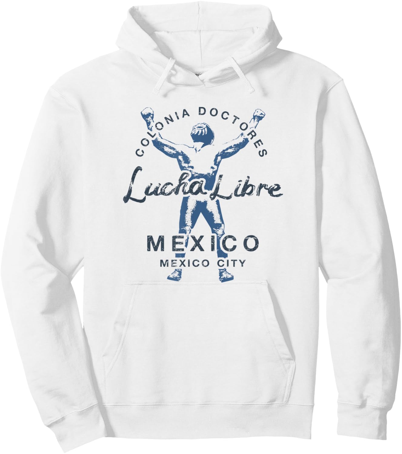 Lucha Libre Wrestling Retro Mexico City Hoodie - Hoodie | White