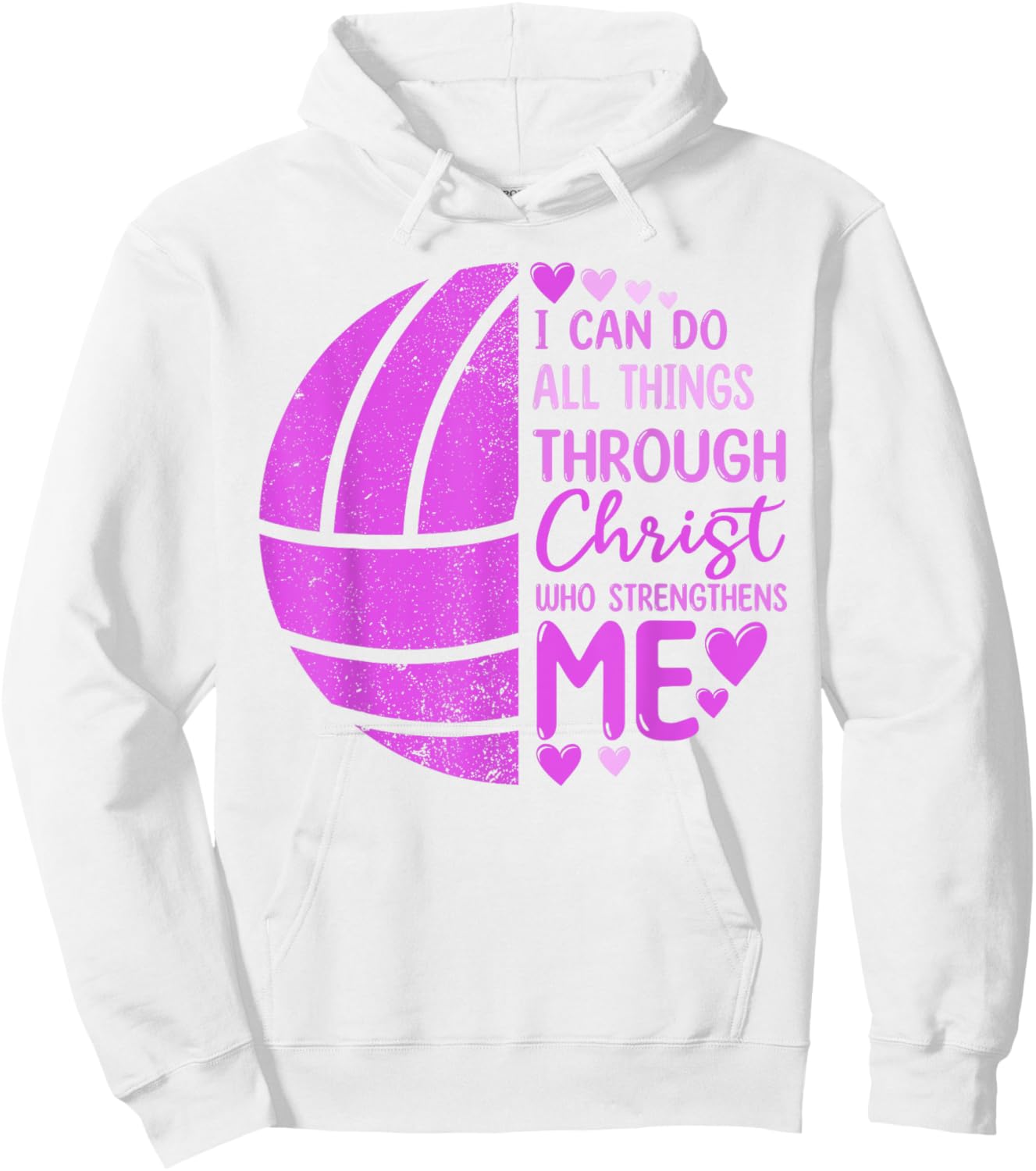 Volleyball Girl Women Boy Men Funny Volleyball Christ Verse Hoodie - Hoodie | White