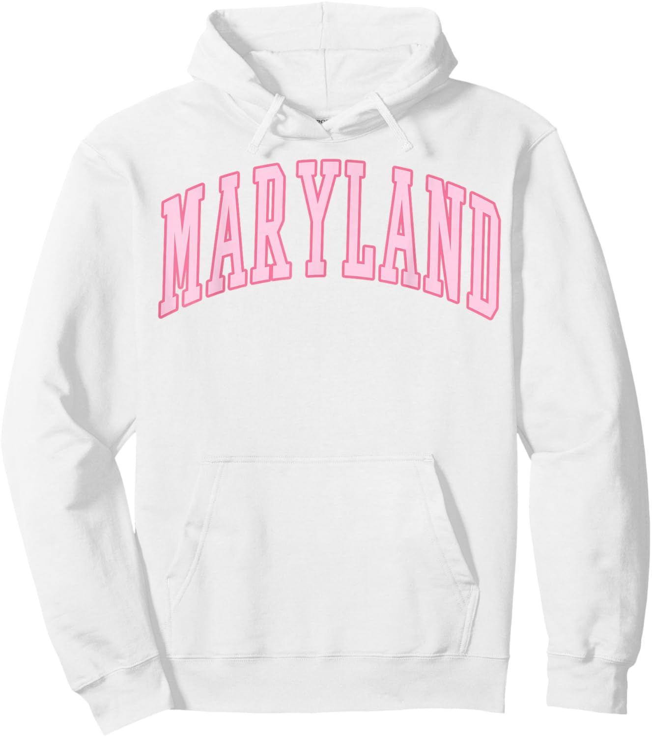 Maryland Vintage Preppy Varsity Pink Sports Hoodie - Hoodie | White