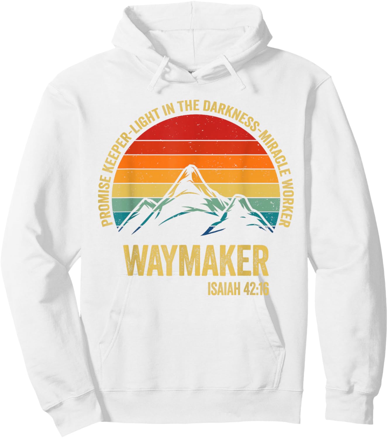 Waymaker Vintage Promise Keeper Miracle Worker Christian Hoodie - Hoodie | White