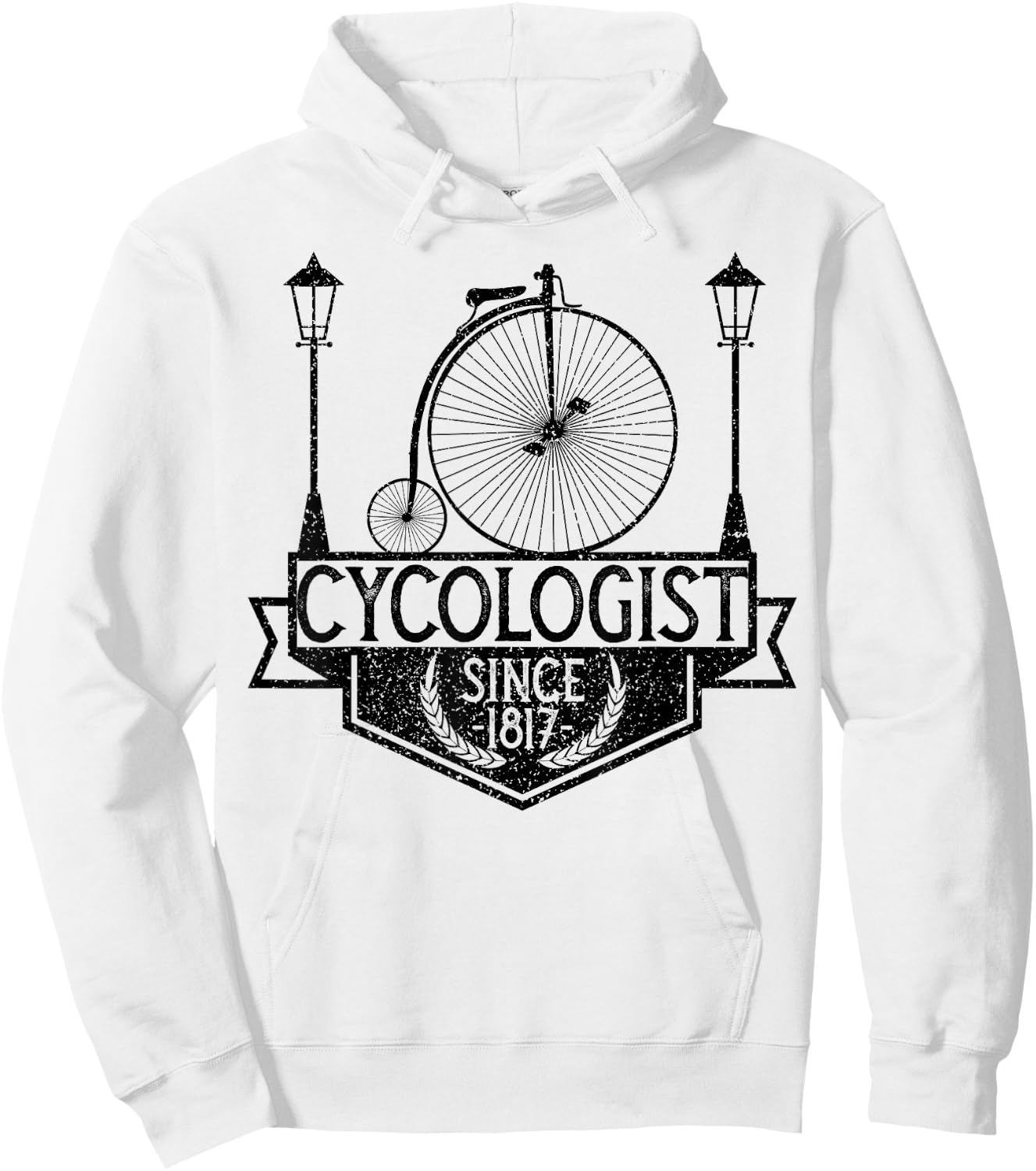 Cycologist Gentleman Vintage Bicycle Penny Farthing 1817 Hoodie - Hoodie | White