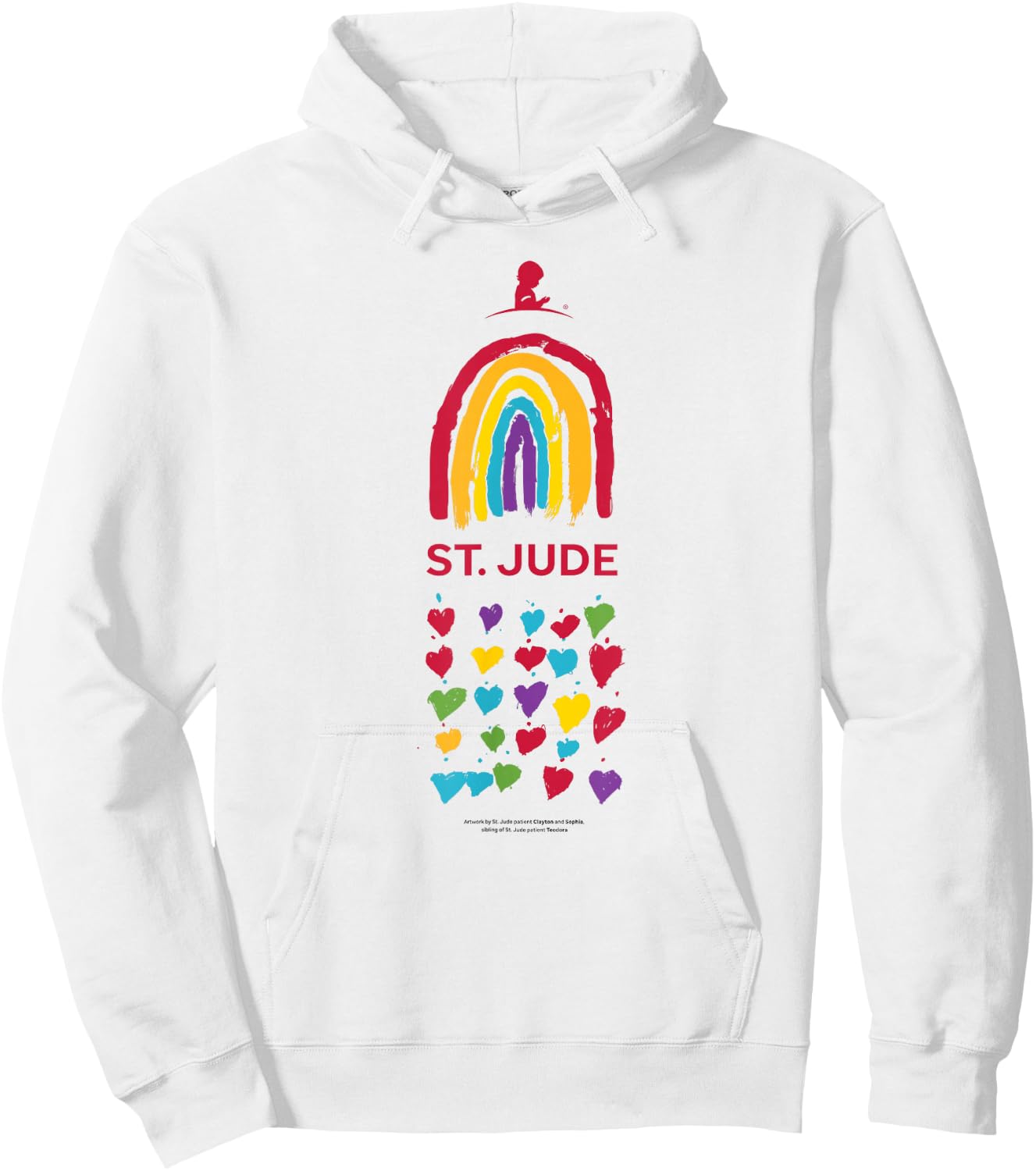 St. Jude Children's Research Hospital Rainbow & Hearts Hoodie - Hoodie | White