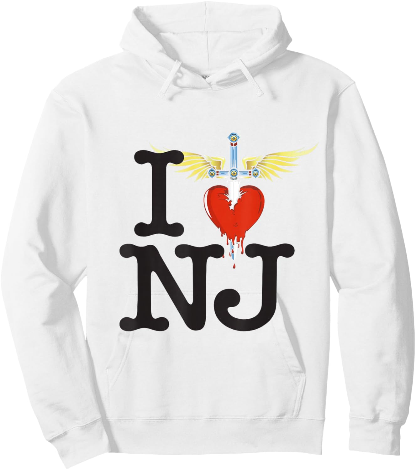 Official Bon Jovi NJ Hoodie - Hoodie | White