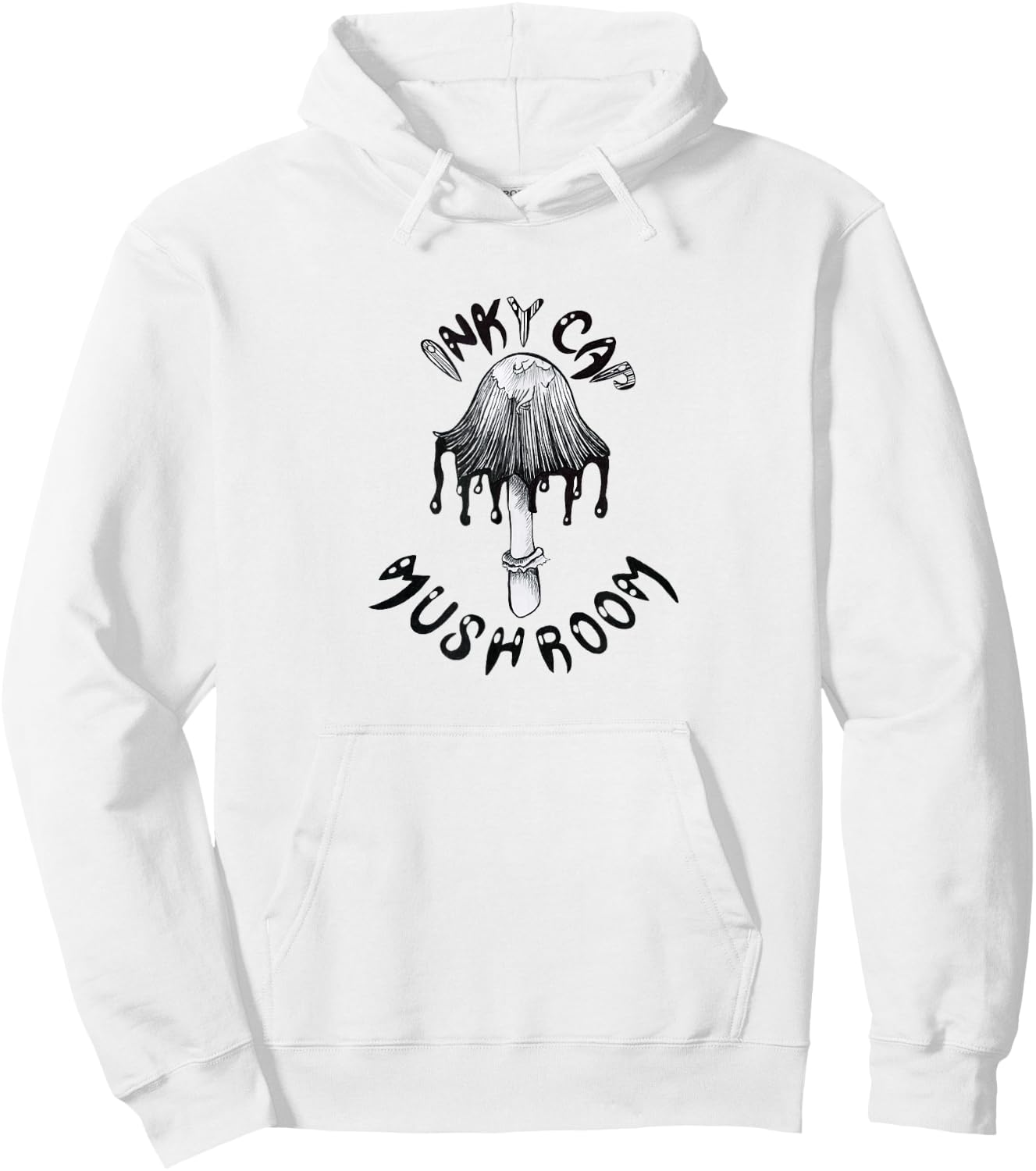Inky cap mushroom novelty design toadstool wildlife stem cap Hoodie - Hoodie | White