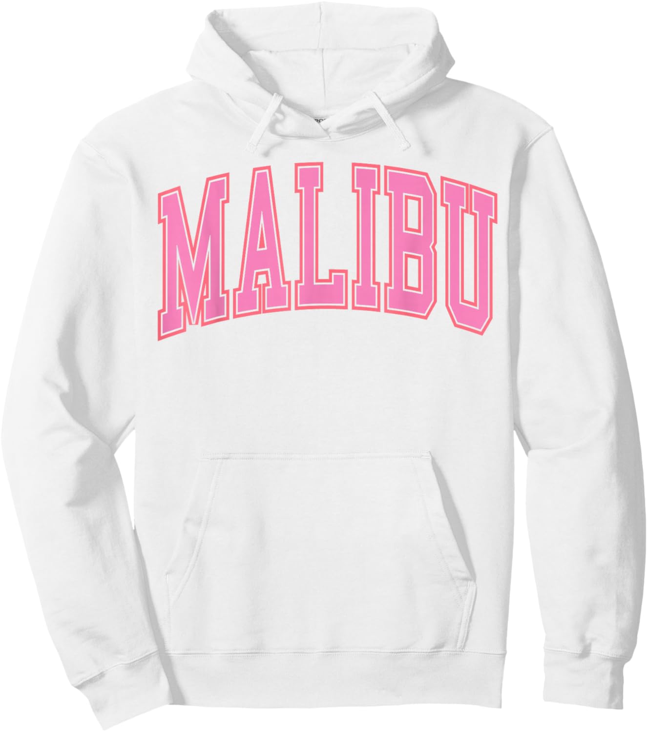 Preppy Varsity Pink Malibu California Teen Girls Hoodie - Hoodie | White