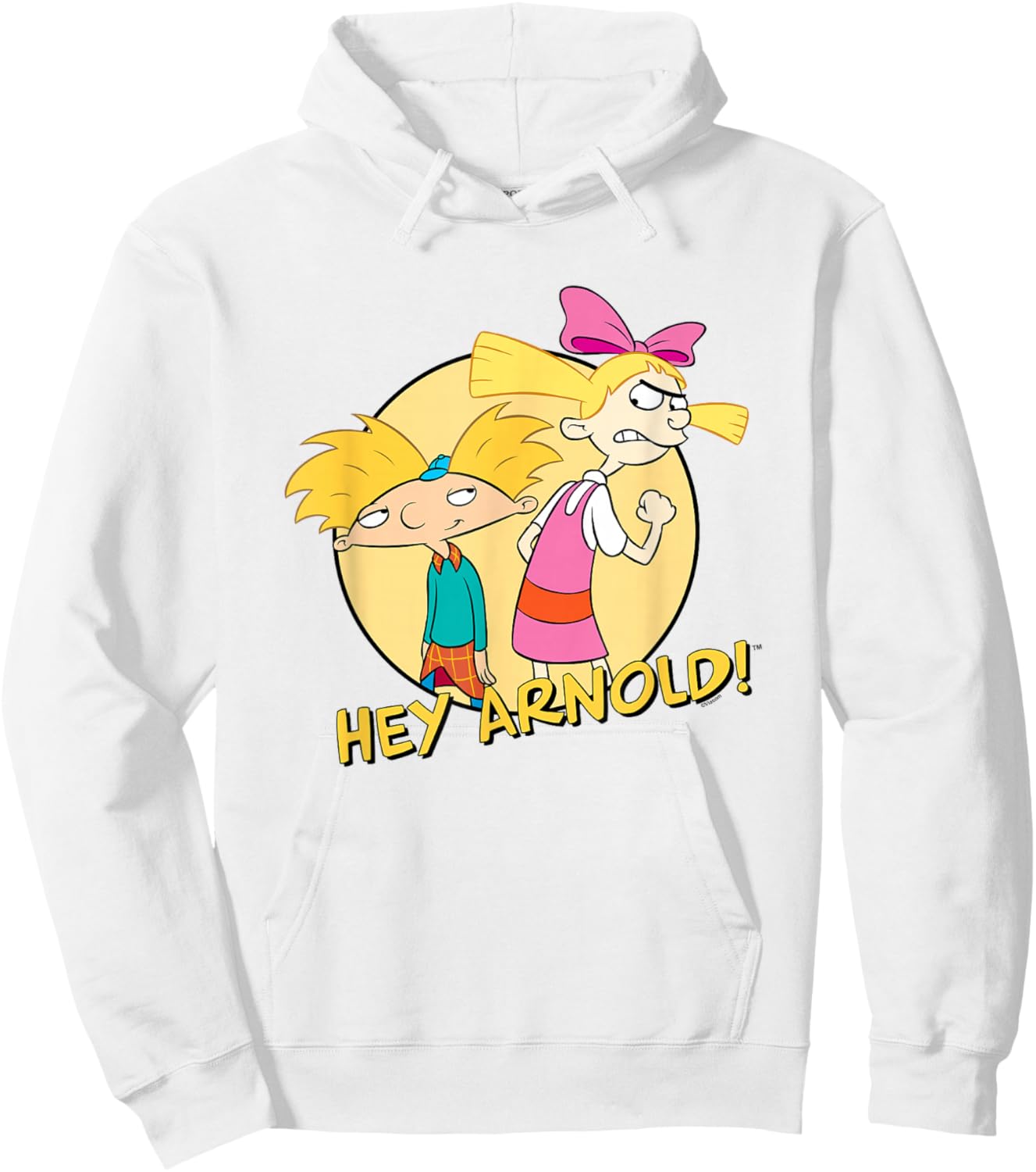 Hey Arnold! Iconic Arnold And Helga Rivalry Chest Poster Hoodie - Hoodie | White