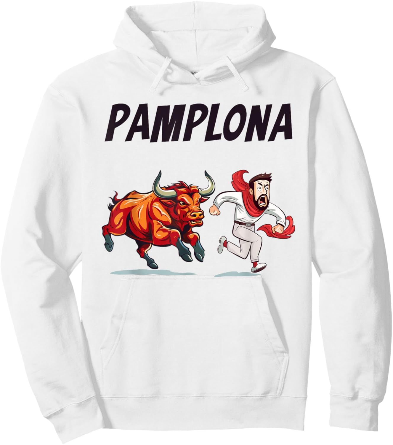Pamplona Bull Running Hoodie - Hoodie | White