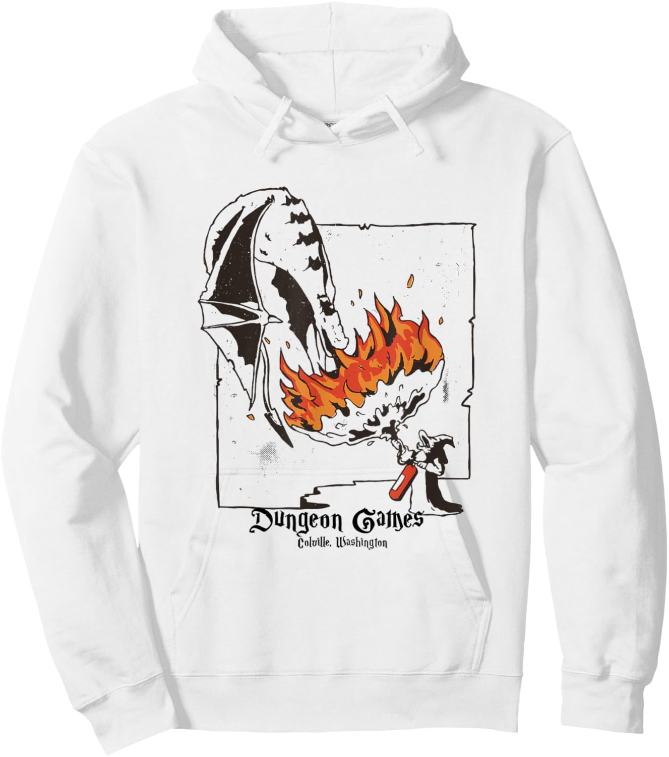 Funny Dragon and Wizard Fantasy Hoodie - Hoodie | White