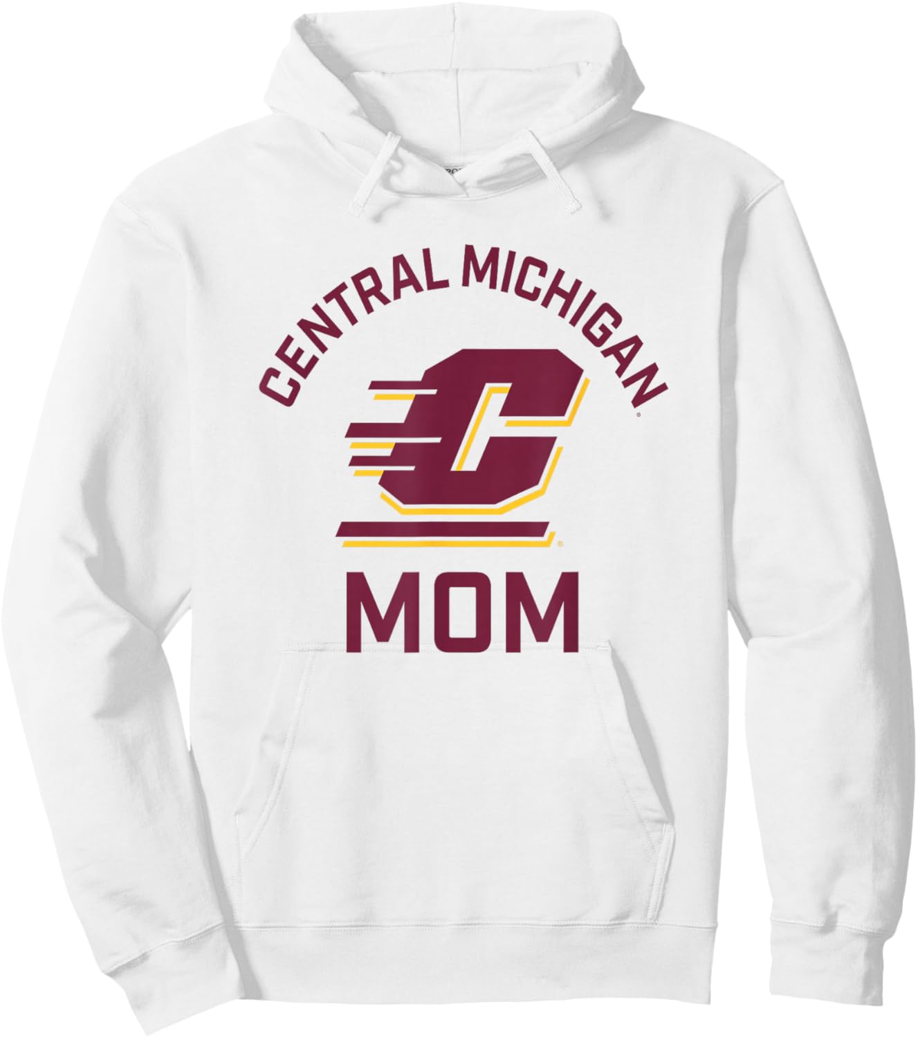 Central Michigan University CMU Chippewas Arched Mom Hoodie - Hoodie | White