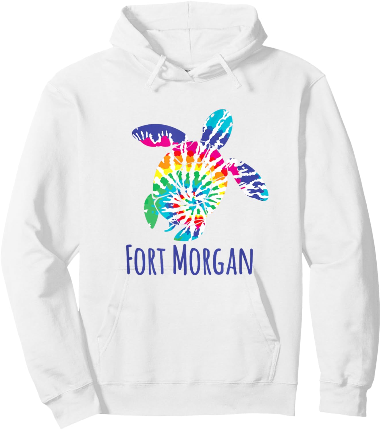 Fort Morgan Alabama Beach Tie Dye Batik Loggerhead Turtle Hoodie - Hoodie | White