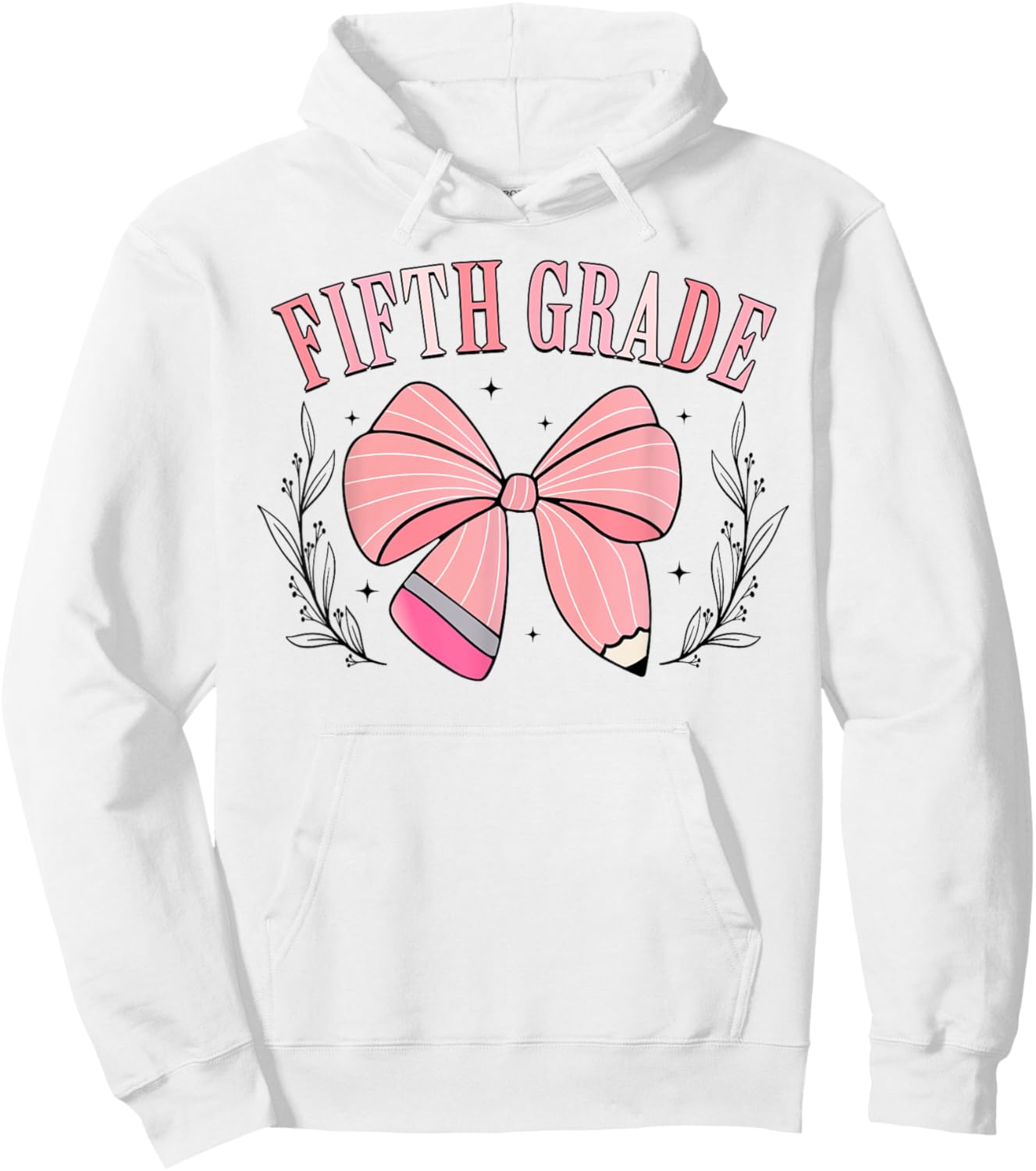5th Grade Teacher Pencil Coquette Bow Back To School Teacher Women Girls Kids Hoodie - Hoodie | White