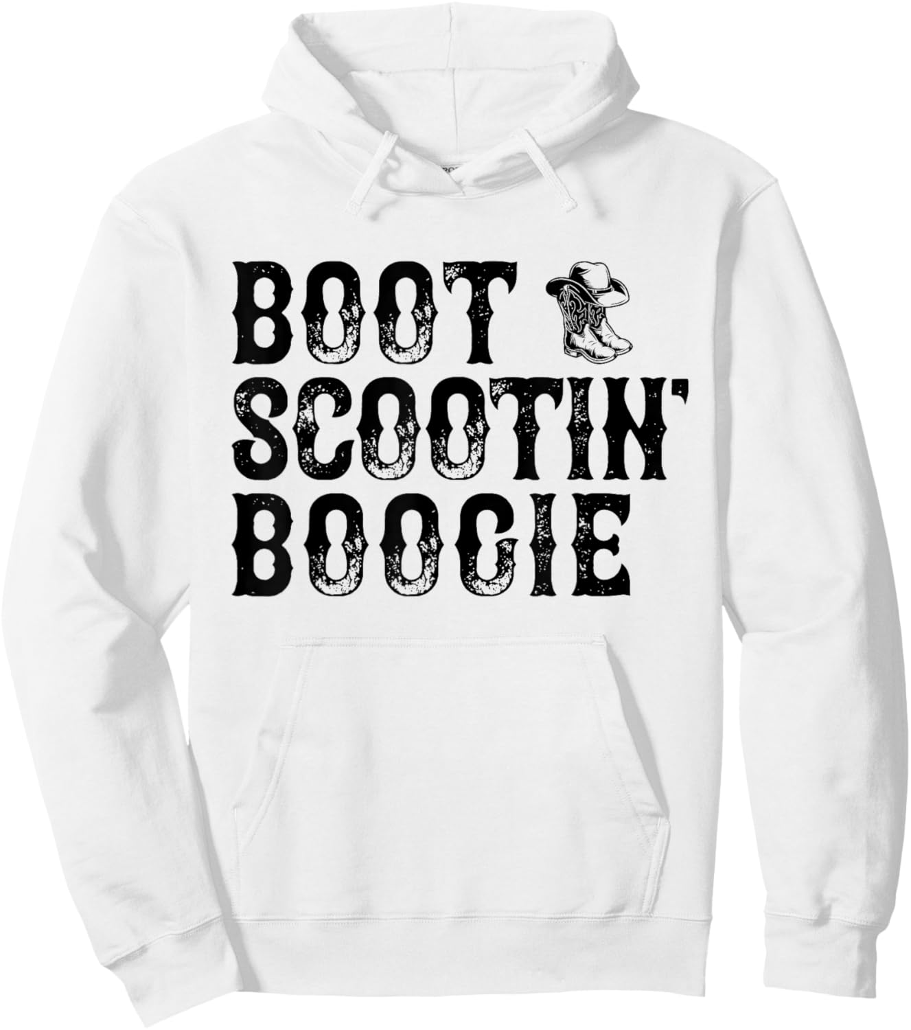 Western Cowgirl Cowboy Country Music Boot Scootin’ Boogie Hoodie - Hoodie | White