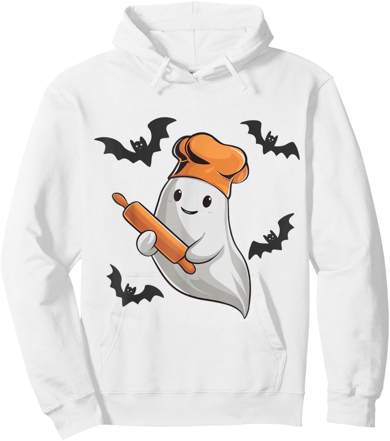 Ghost Baker Spooky Halloween Baking Cake Lover Bakery Team Hoodie - Hoodie | White