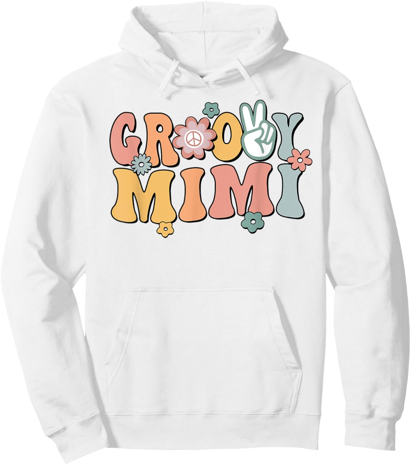 Groovy Mimi Retro Grandma Matching Family 1st Birthday Party Hoodie - Hoodie | White