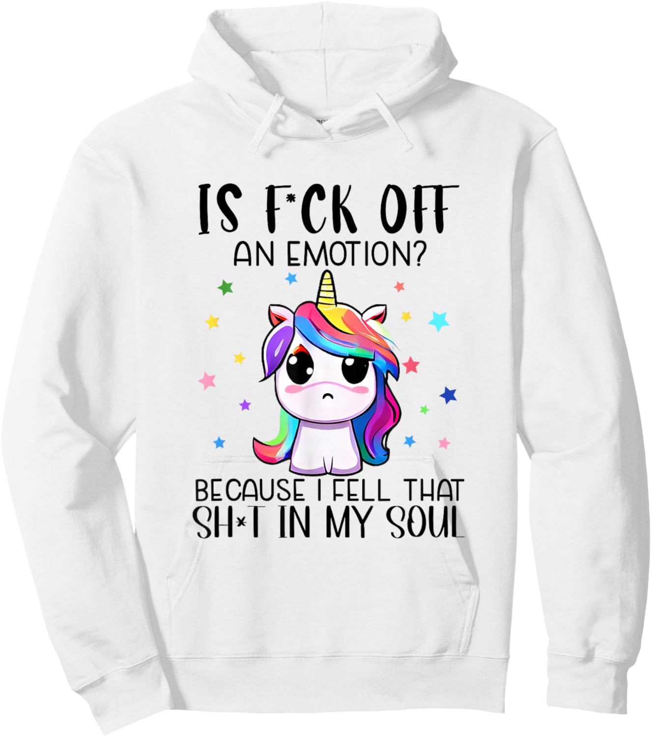 Is F_ck Off An Emotion? Funny Unicorn Jokes Hoodie - Hoodie | White