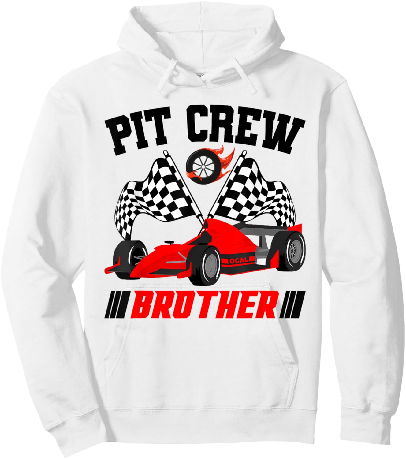 Brother Pit Crew Race Birthday Party Racing Matching Family Hoodie - Hoodie | White