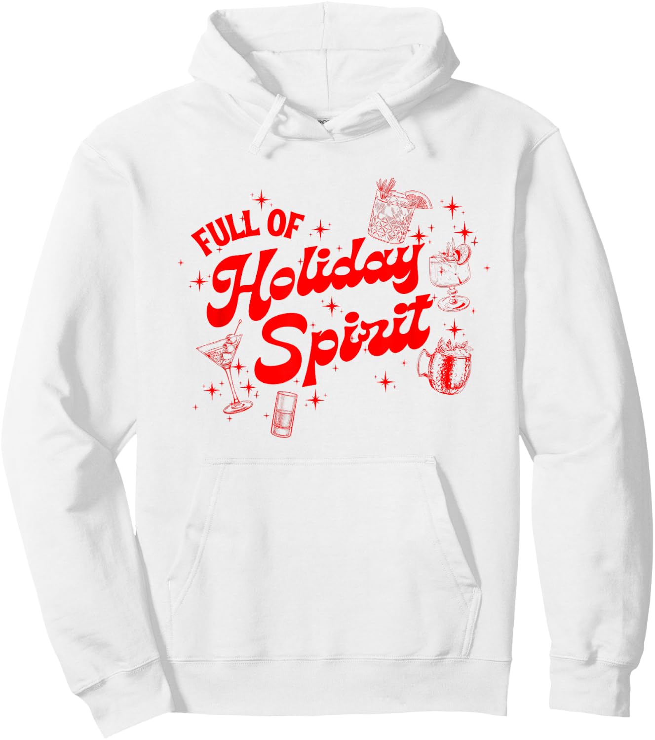 Funny Xmas Cocktail Vintage Full Of Holiday Spirit Gifts Hoodie - Hoodie | White