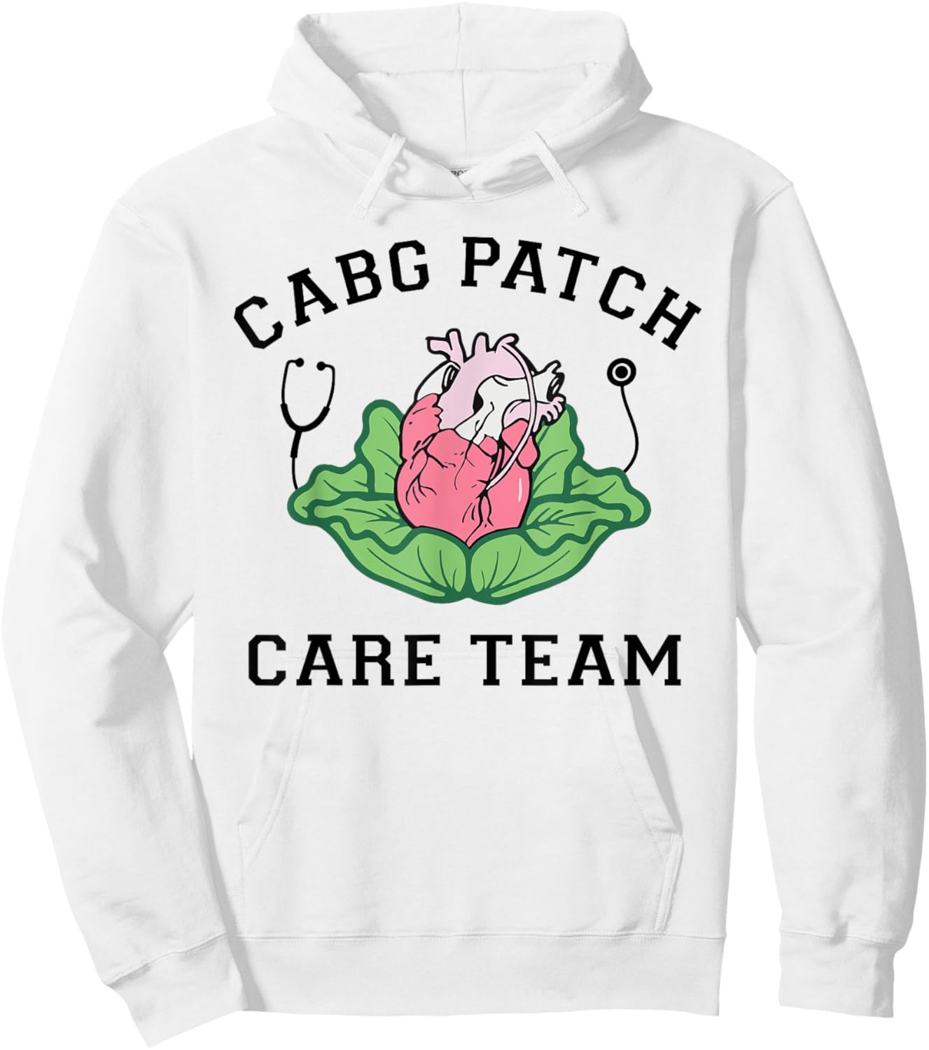 Cabbage Heart CVICU Nurse CABG Patch Care Cardiology Team Hoodie - Hoodie | White