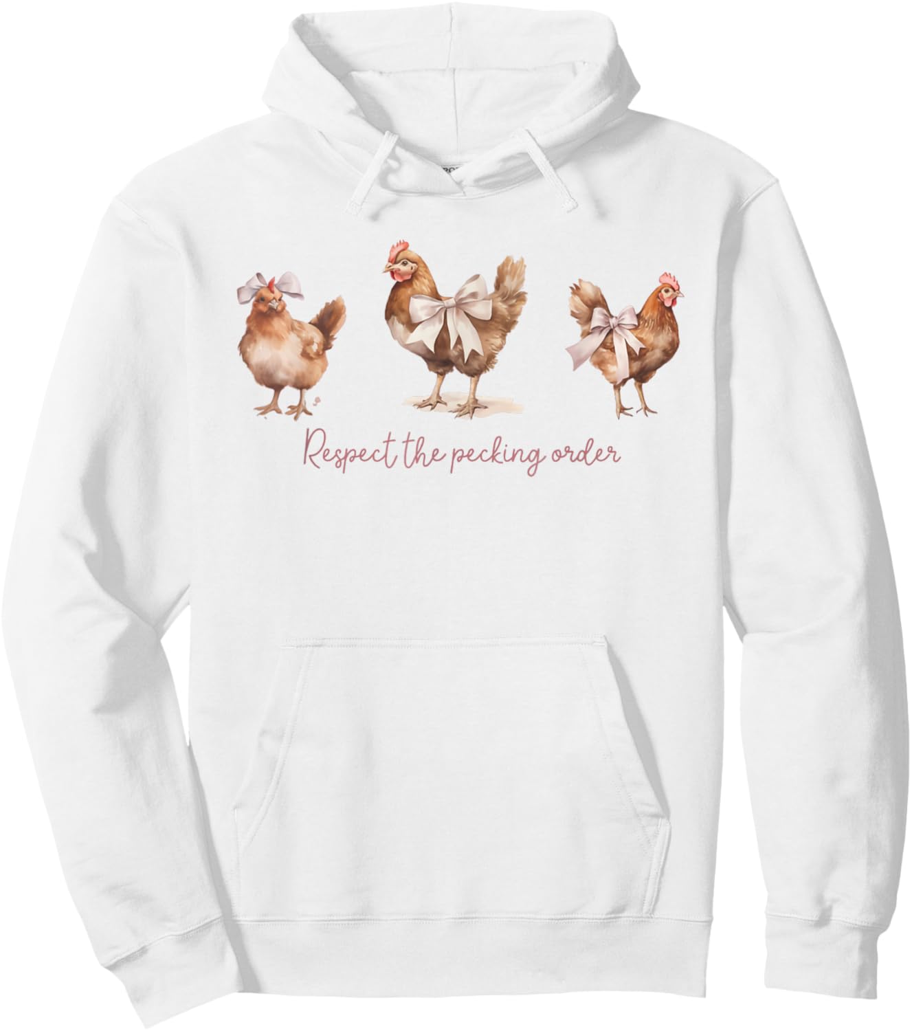 Retro Vintage Chickens and Pink Bows Coquette Clothing Women Hoodie - Hoodie | White