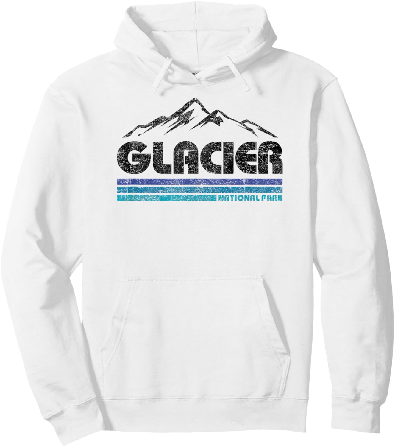 Vintage Glacier National Park Retro Mountain Kids Souvenir Hoodie - Hoodie | White
