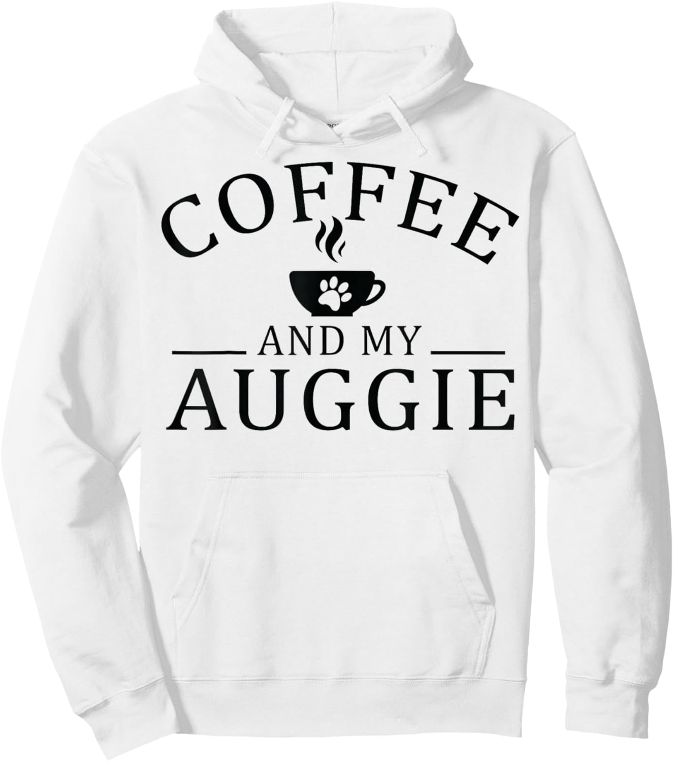Auggie Dog And Coffee Hoodie - Hoodie | White