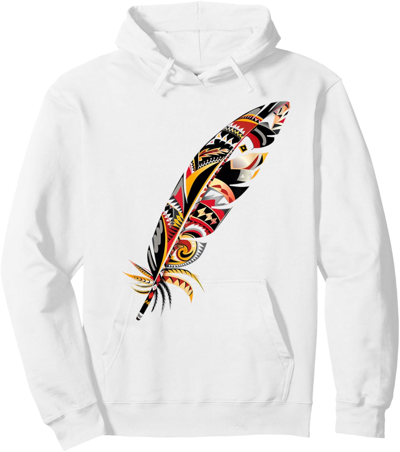 Feather Southwest Native American Indian Tribal Art Graphic Hoodie - Hoodie | White