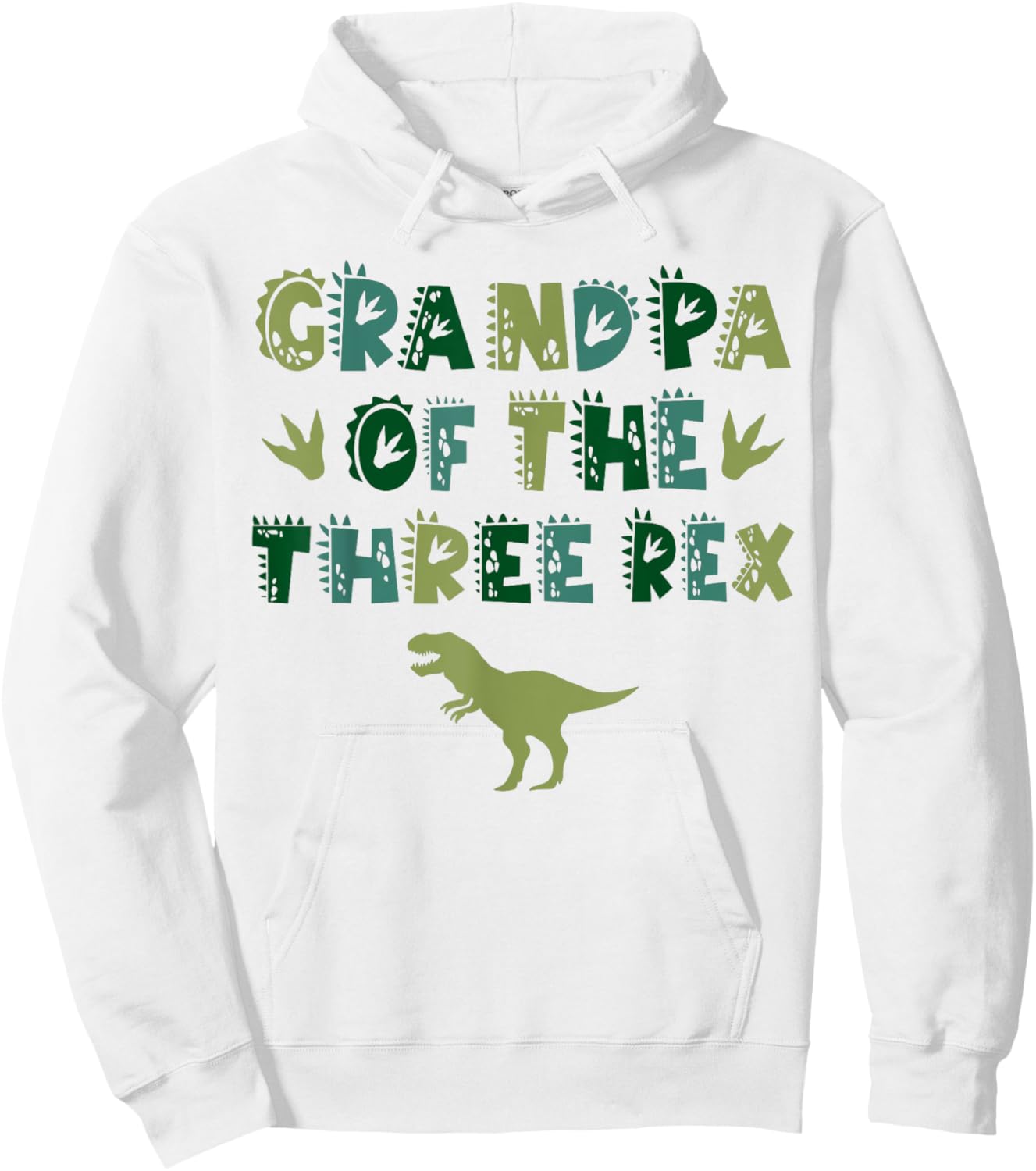 Grandpa Of The Three Rex Birthday Shirts Dinosaur Family Hoodie - Hoodie | White